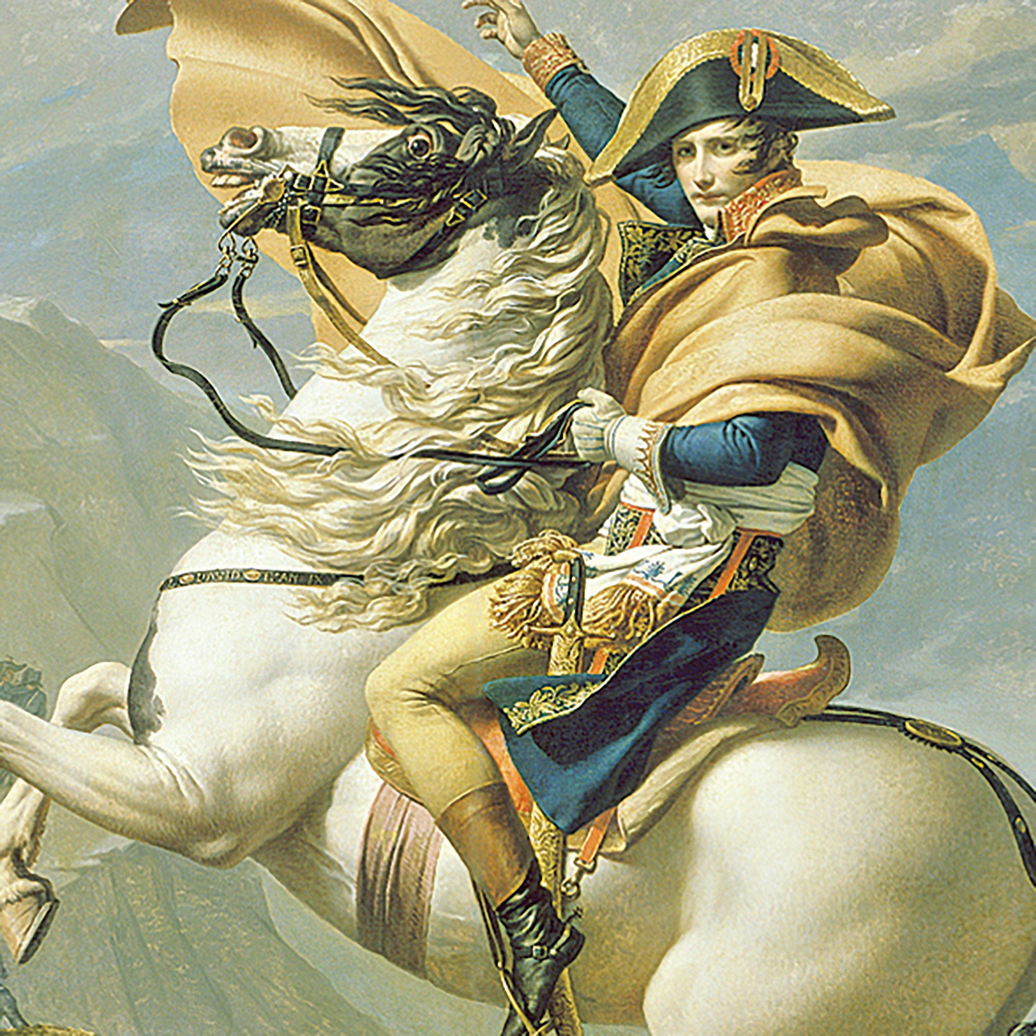 Toscano Napoleon Crosses the Alps Framed Canvas Replica Painting - Grande