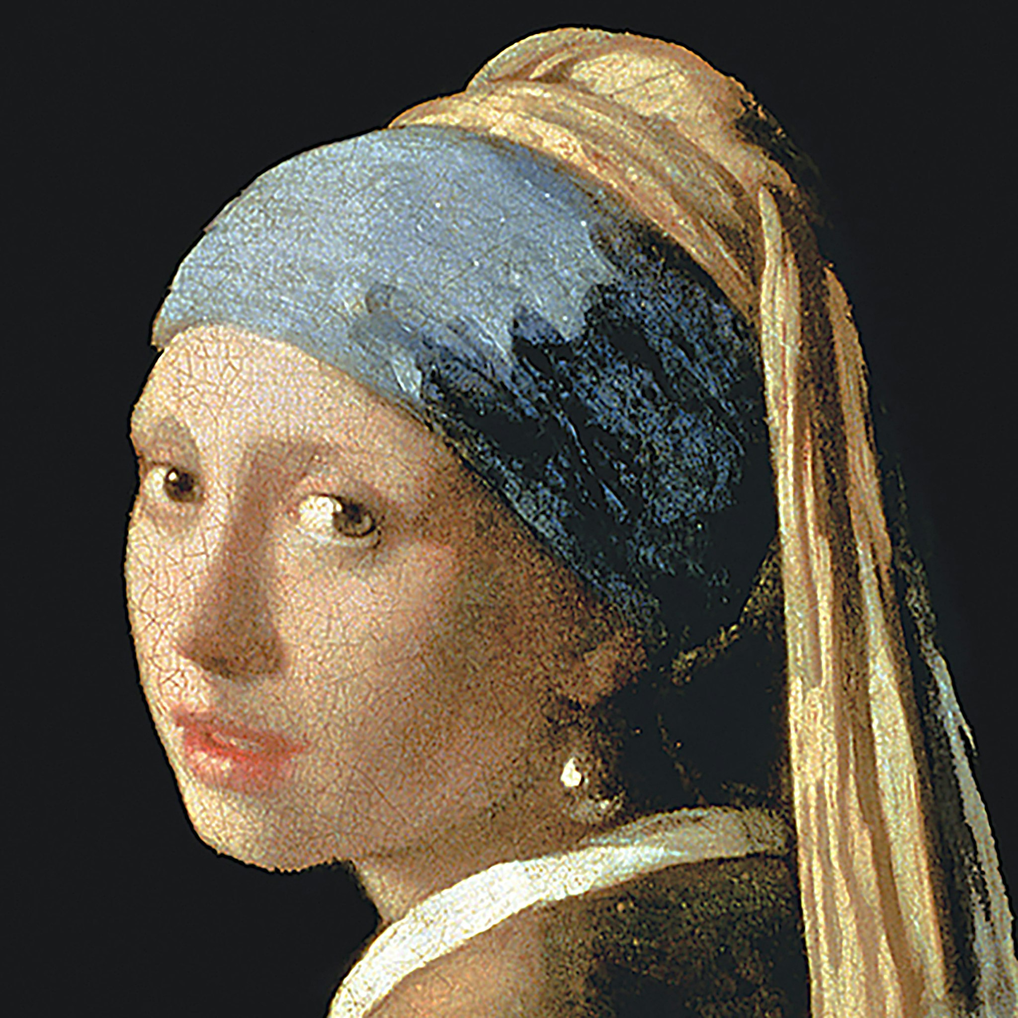 Toscano The Girl with a Pearl Earring Framed Canvas Replica Painting - Small