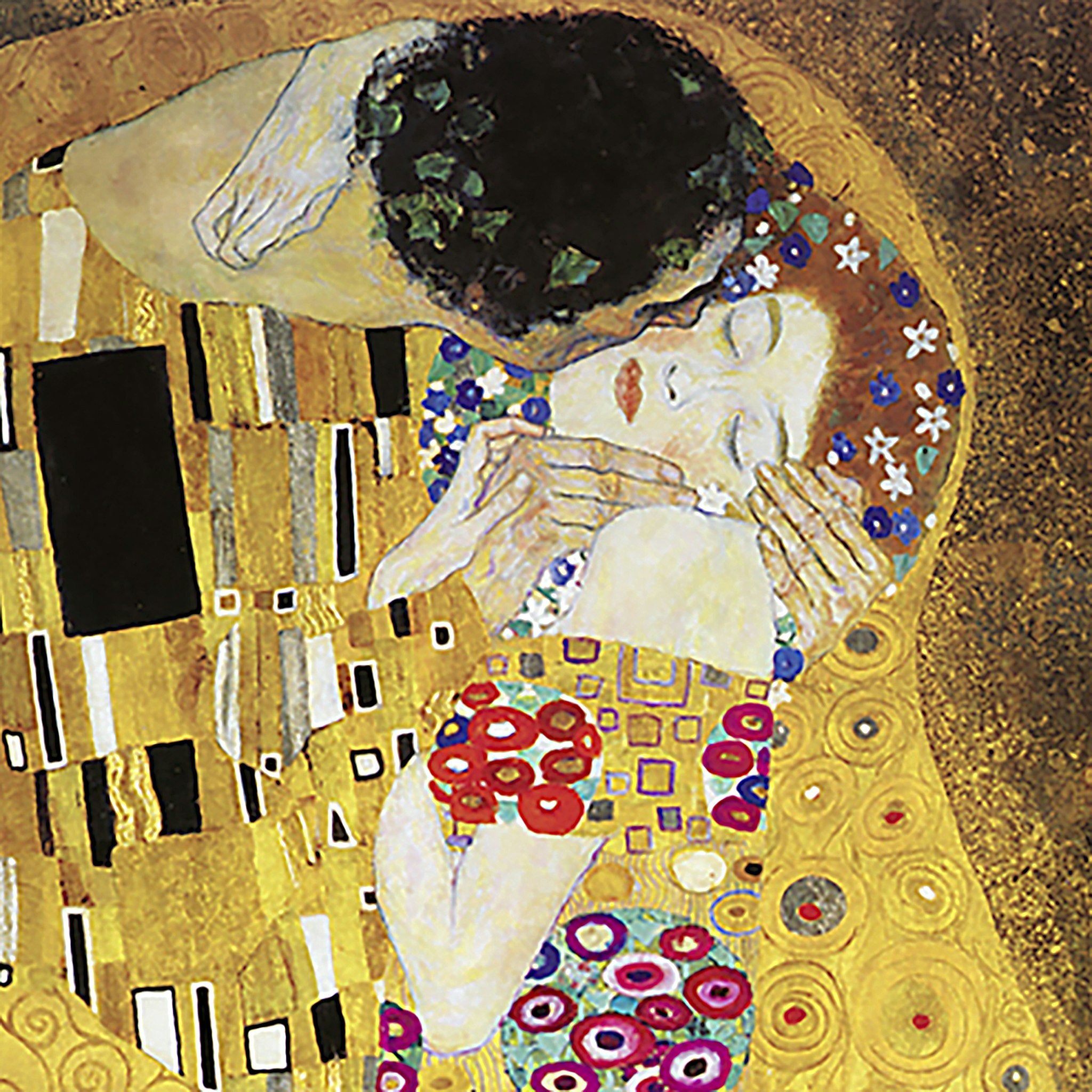 Toscano The Kiss by Gustav Klimt Framed Canvas Replica Painting - Small