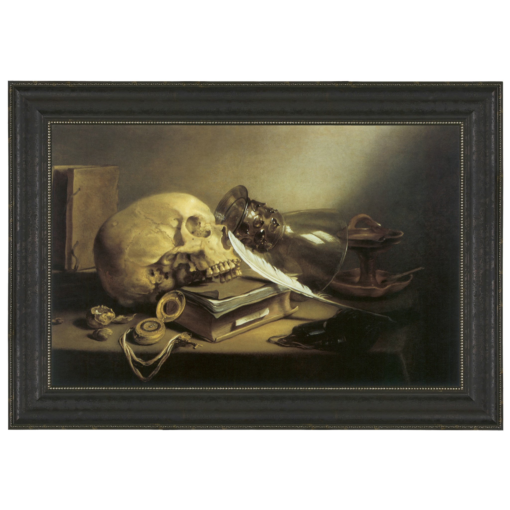 Toscano - A Vanitas Still Life Framed Canvas Replica Painting