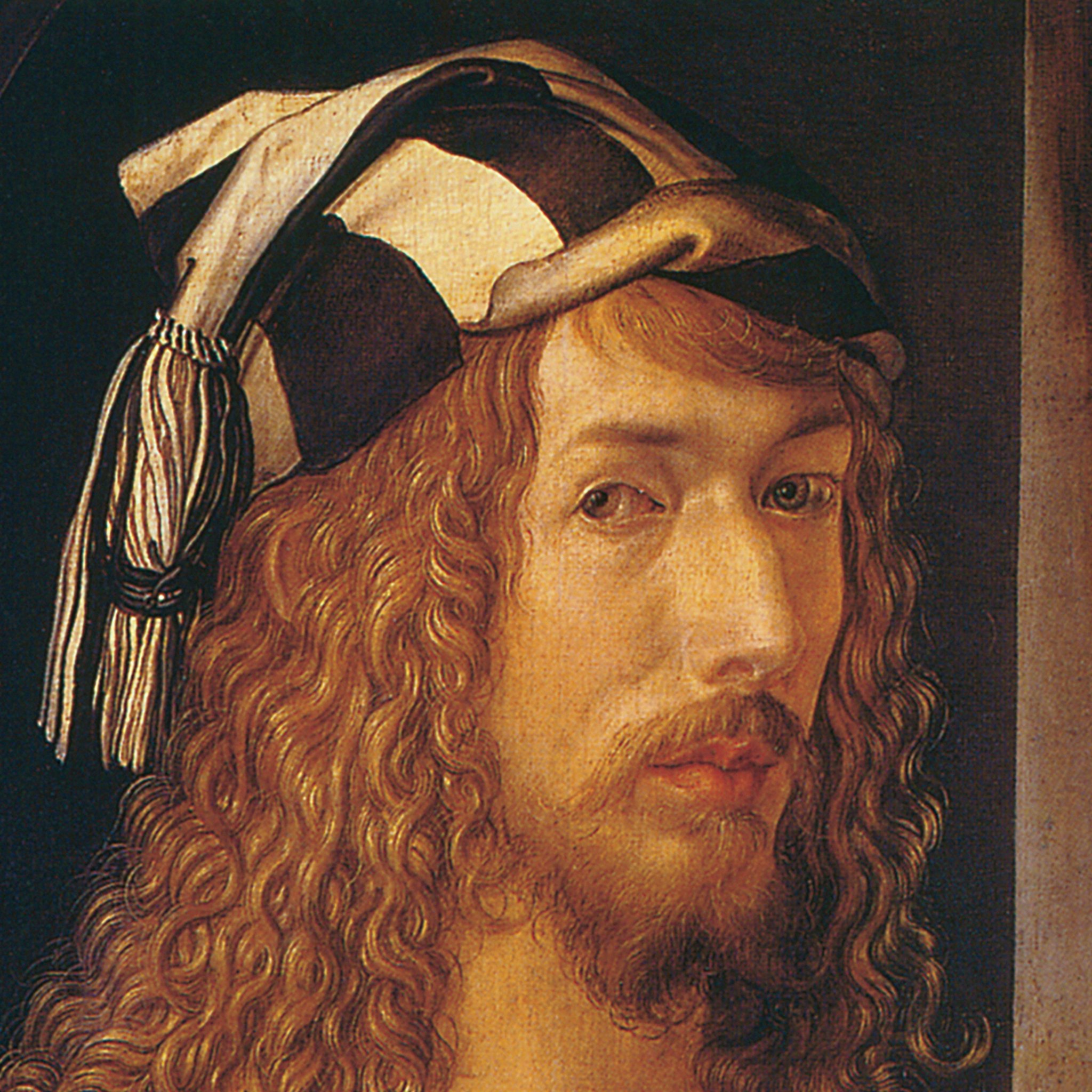 Toscano Durer Self Portrait Framed Canvas Replica Painting - Small