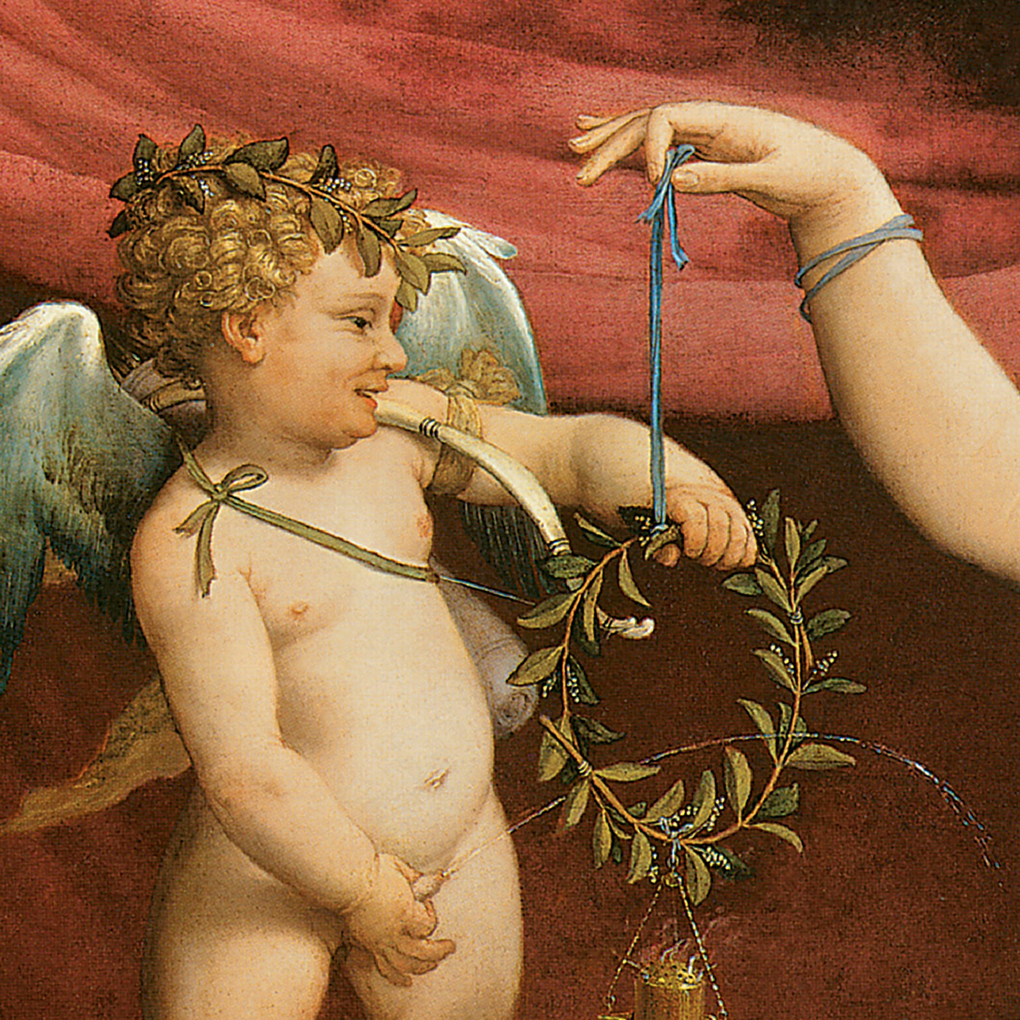 Toscano Venus and Cupid by Lorenzo Lotto Framed Canvas Replica Painting - Medium