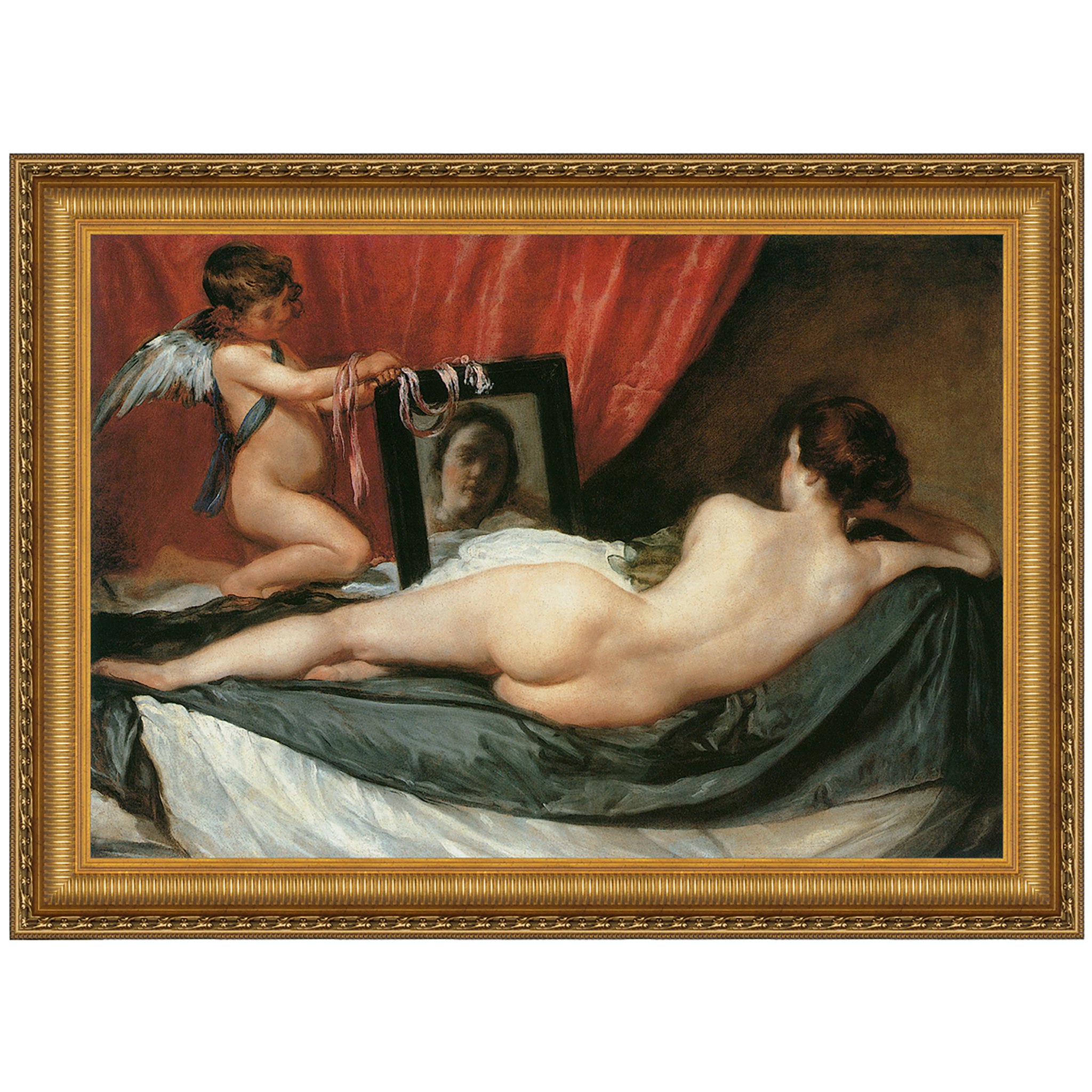 Toscano - Venus at her Mirror Framed Canvas Replica Painting