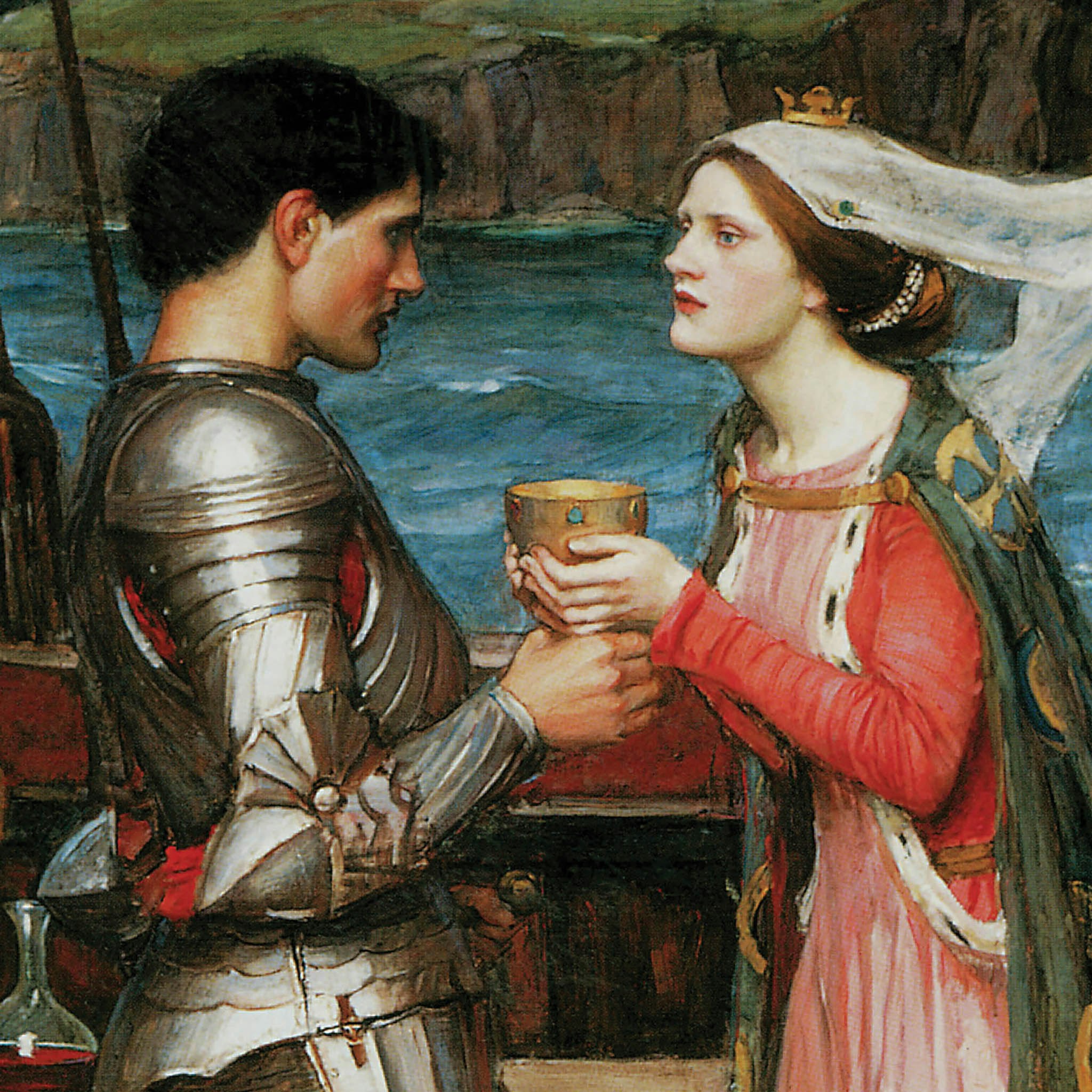 Toscano Tristan and Isolde Sharing the Potion Framed Canvas Replica Painting - Small