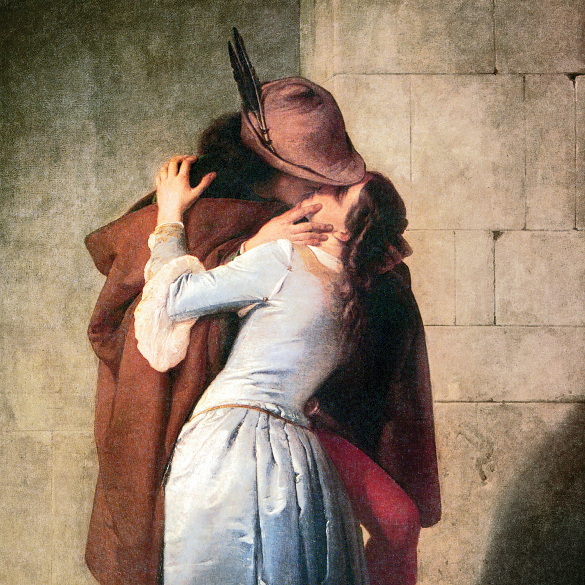 Toscano The Kiss by Francesco Hayez Framed Canvas Replica Painting - Small