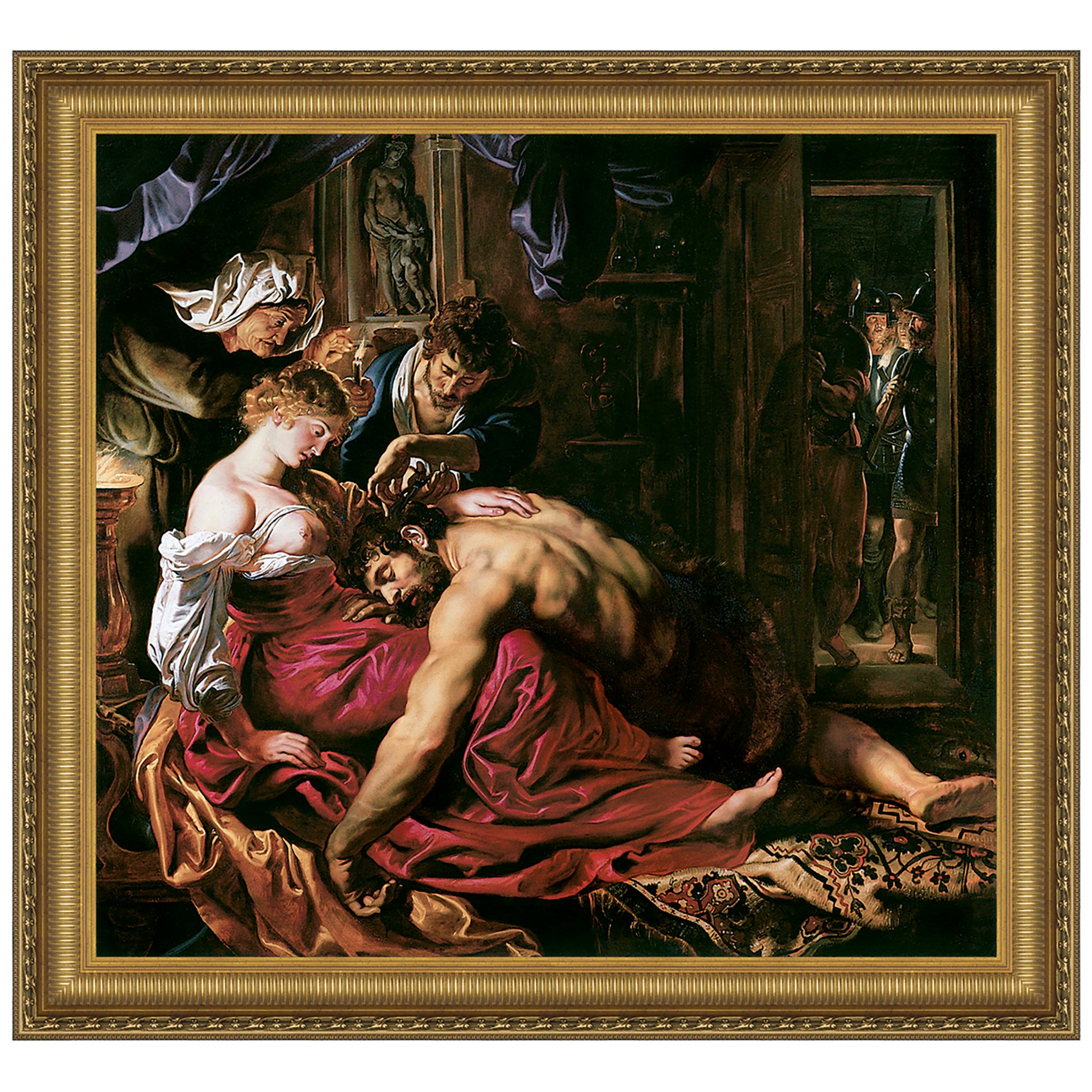 Toscano - Samson and Delilah Framed Canvas Replica Painting