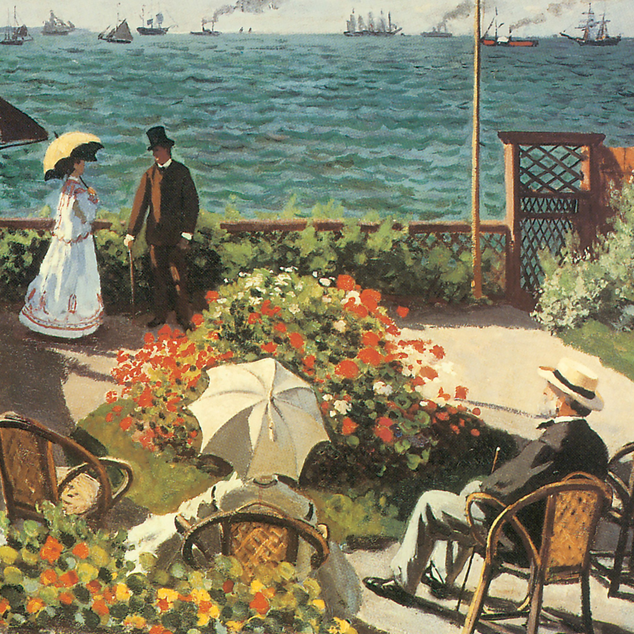 Toscano - Terrace at Sainte-Adresse Framed Canvas Replica Painting