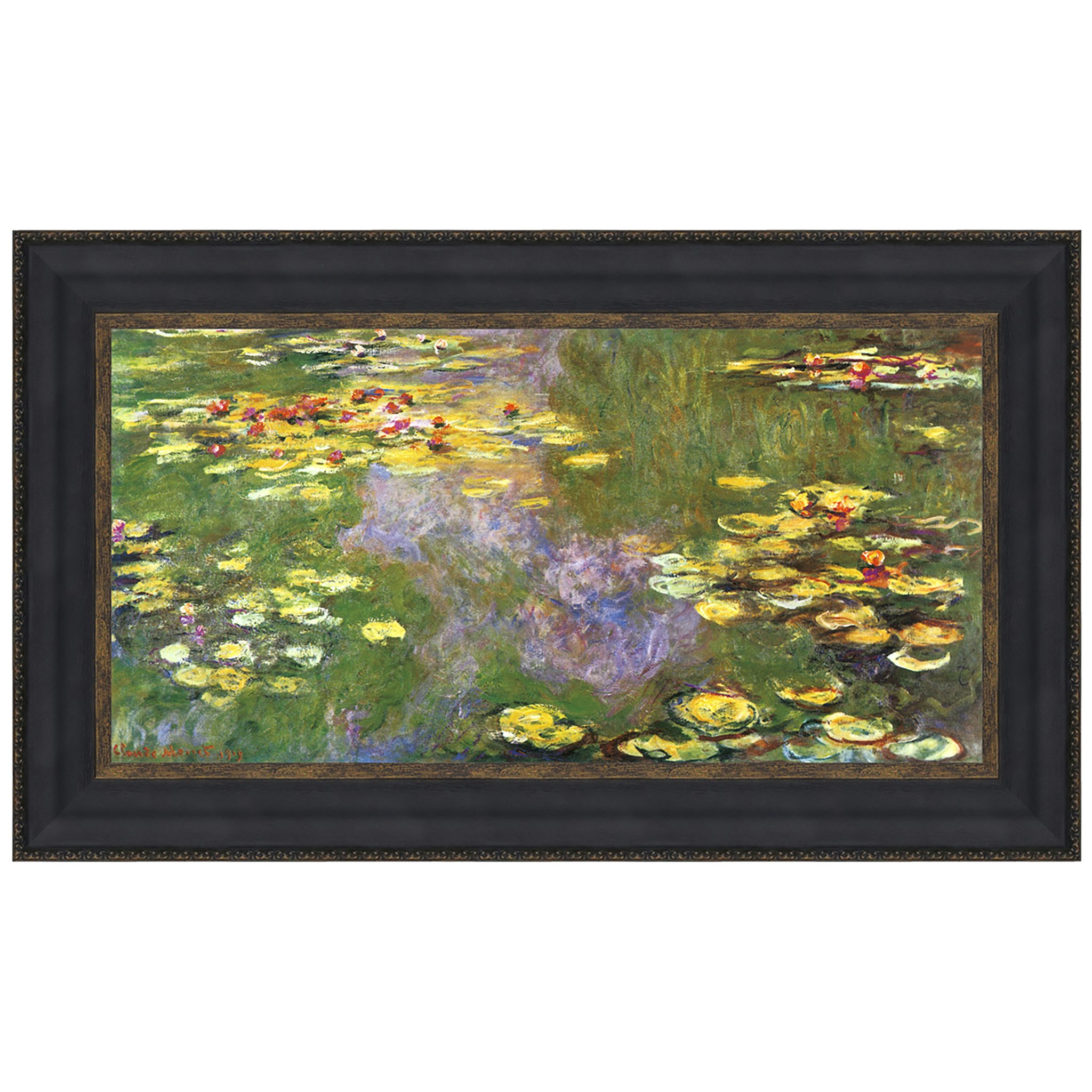 Toscano - Water lilies 1919 Framed Canvas Replica Painting