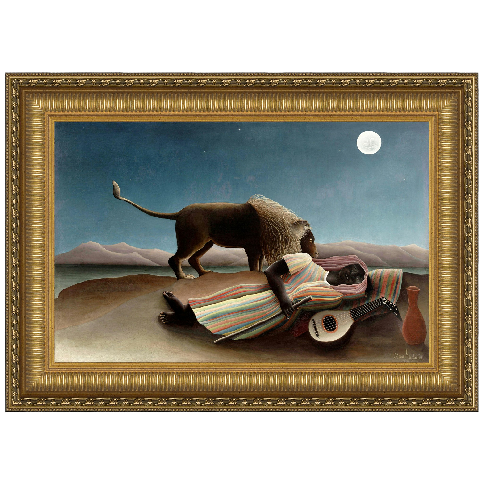 Toscano - The Sleeping Gypsy Framed Canvas Replica Painting