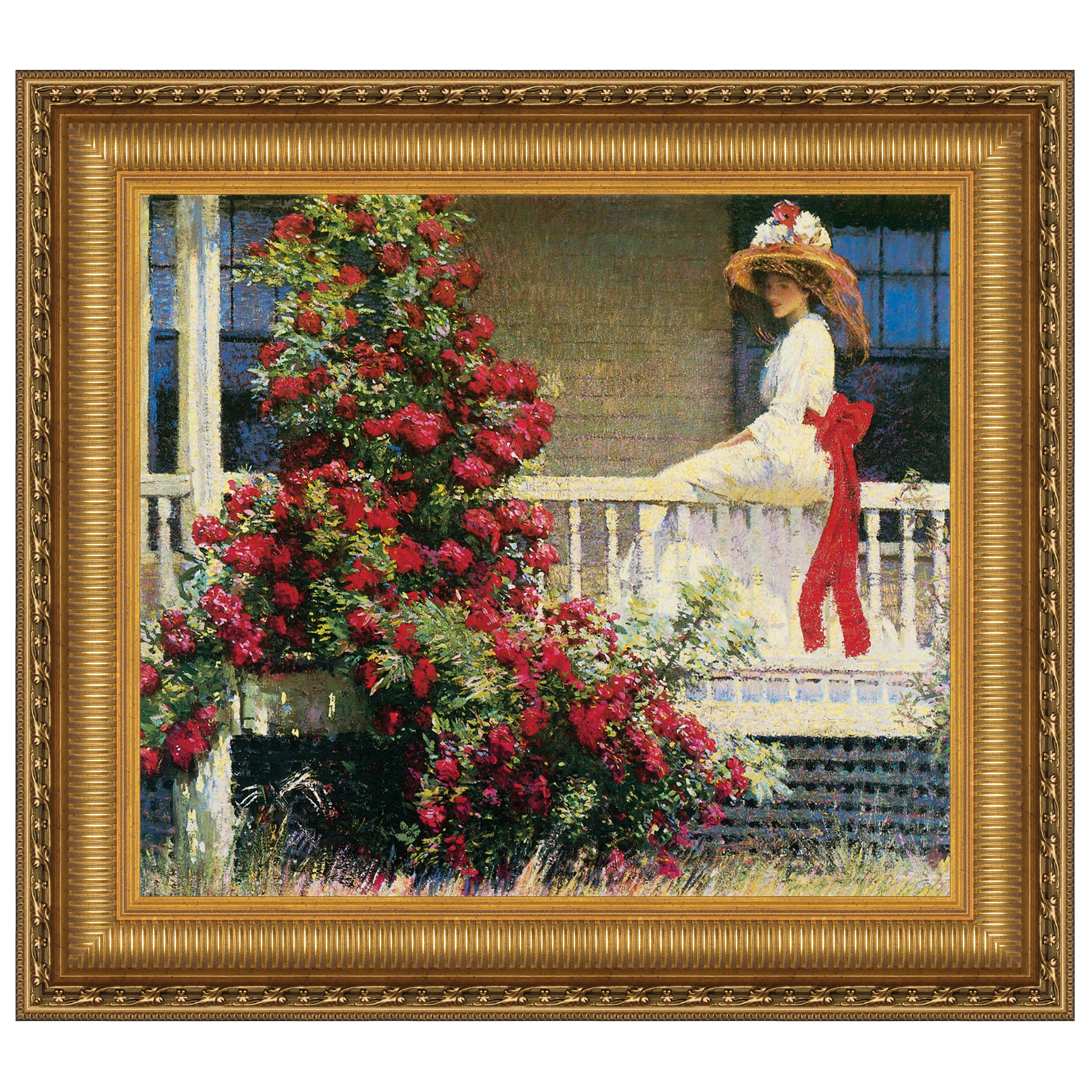 Toscano - The Crimson Rambler Framed Canvas Replica Painting