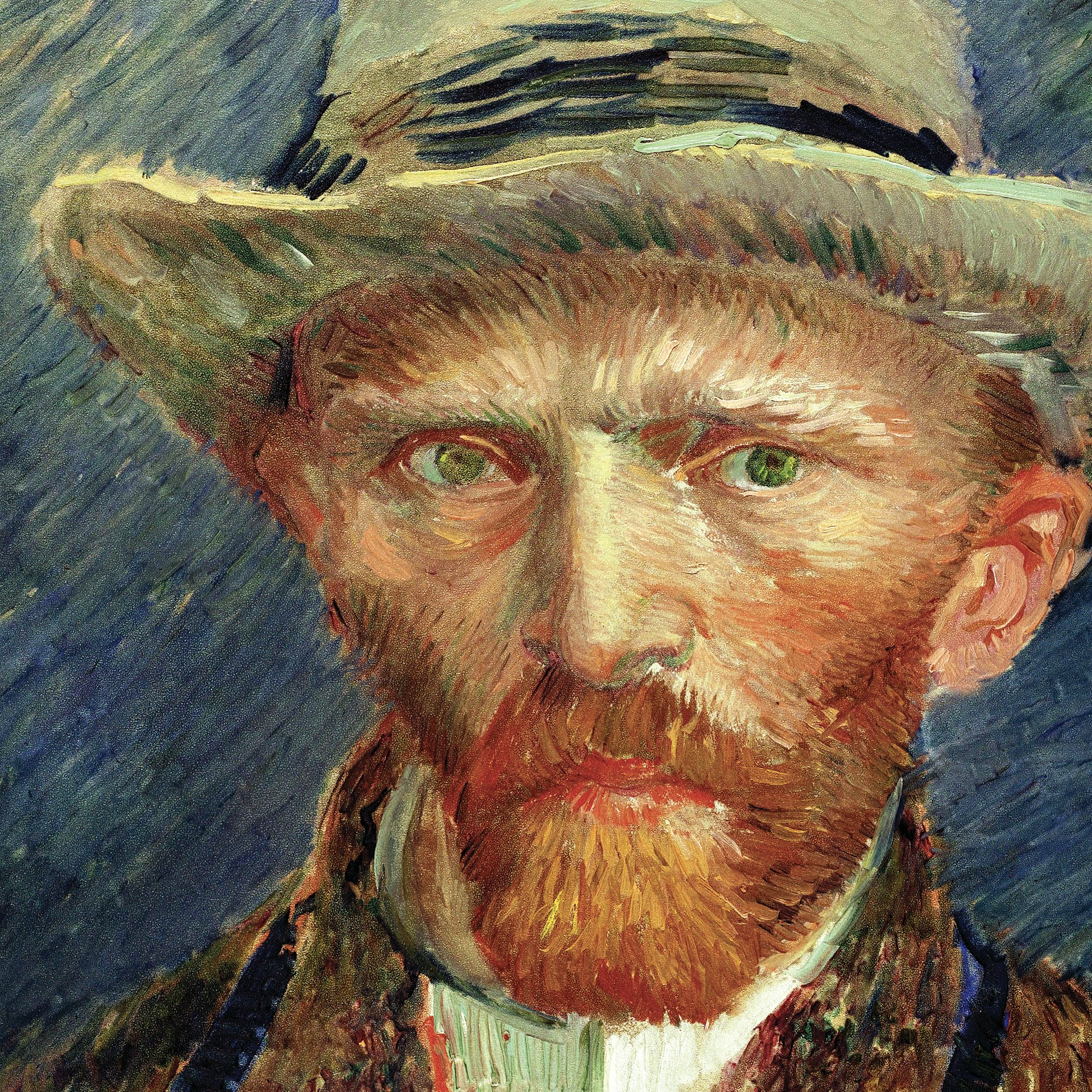 Toscano Self Portrait Vincent van Gogh Framed Canvas Replica Painting - Grande