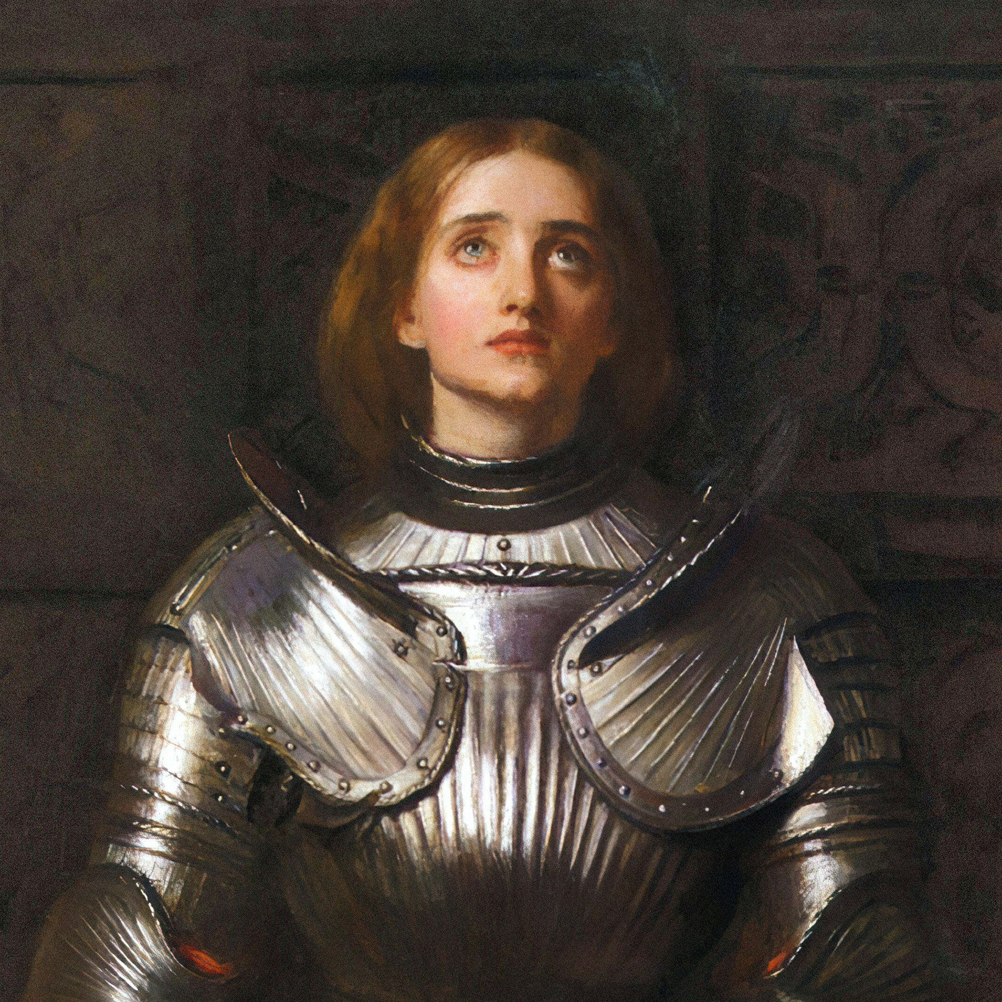 Toscano Joan of Arc Framed Canvas Replica Painting - Large