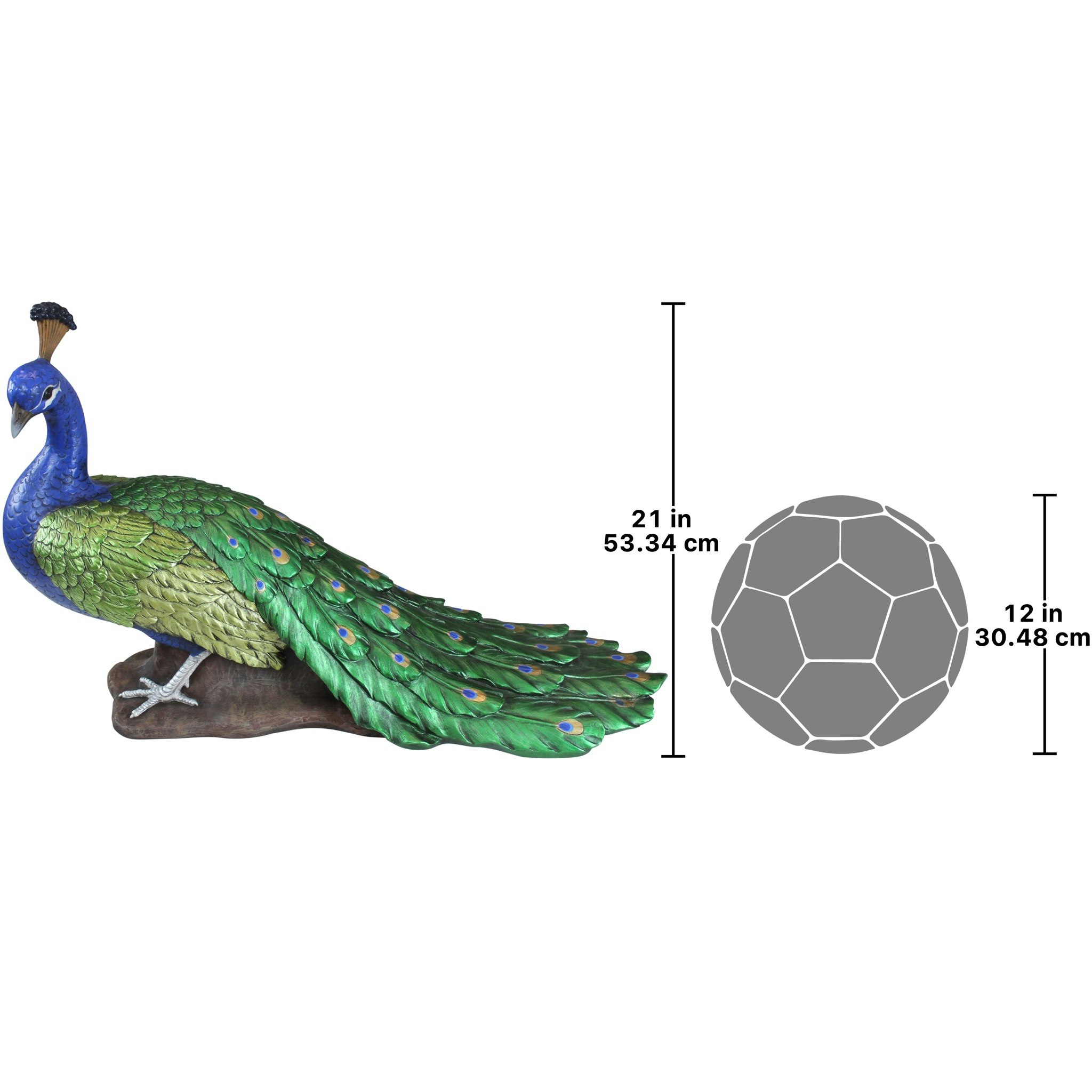 Toscano The Regal Peacock Large Garden Statue