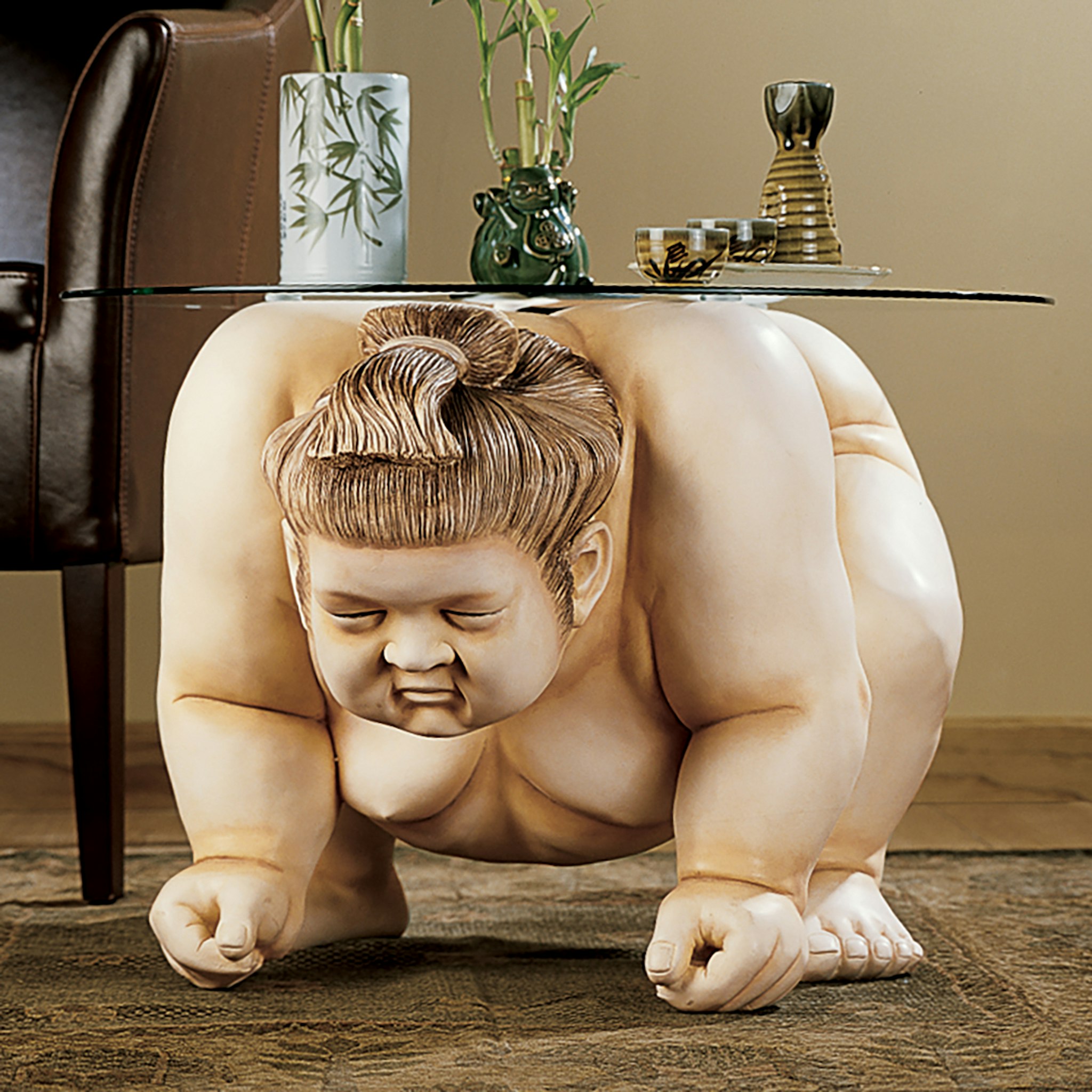 Toscano - Basho the Sumo Wrestler Sculptural Table in Desinger Resin