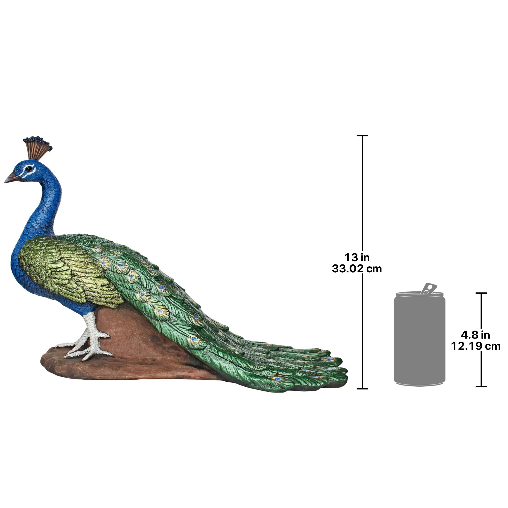 Toscano The Regal Peacock Medium Garden Statue