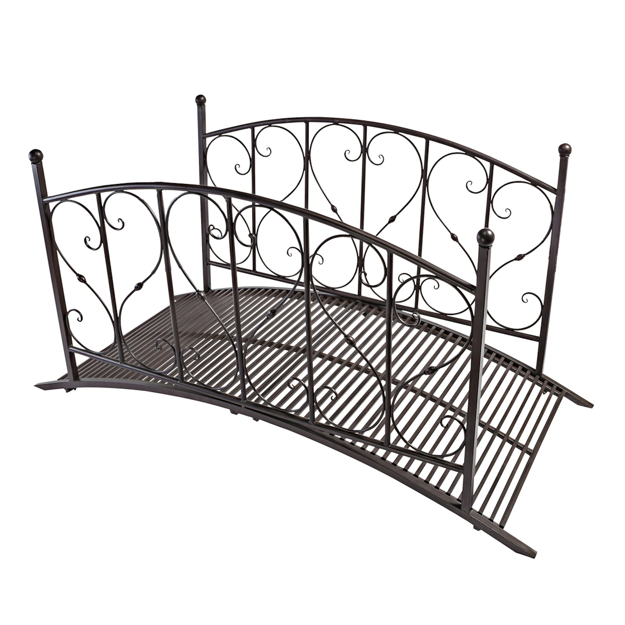 Toscano - Lovers Bridge Garden Bridge in Black, Metal