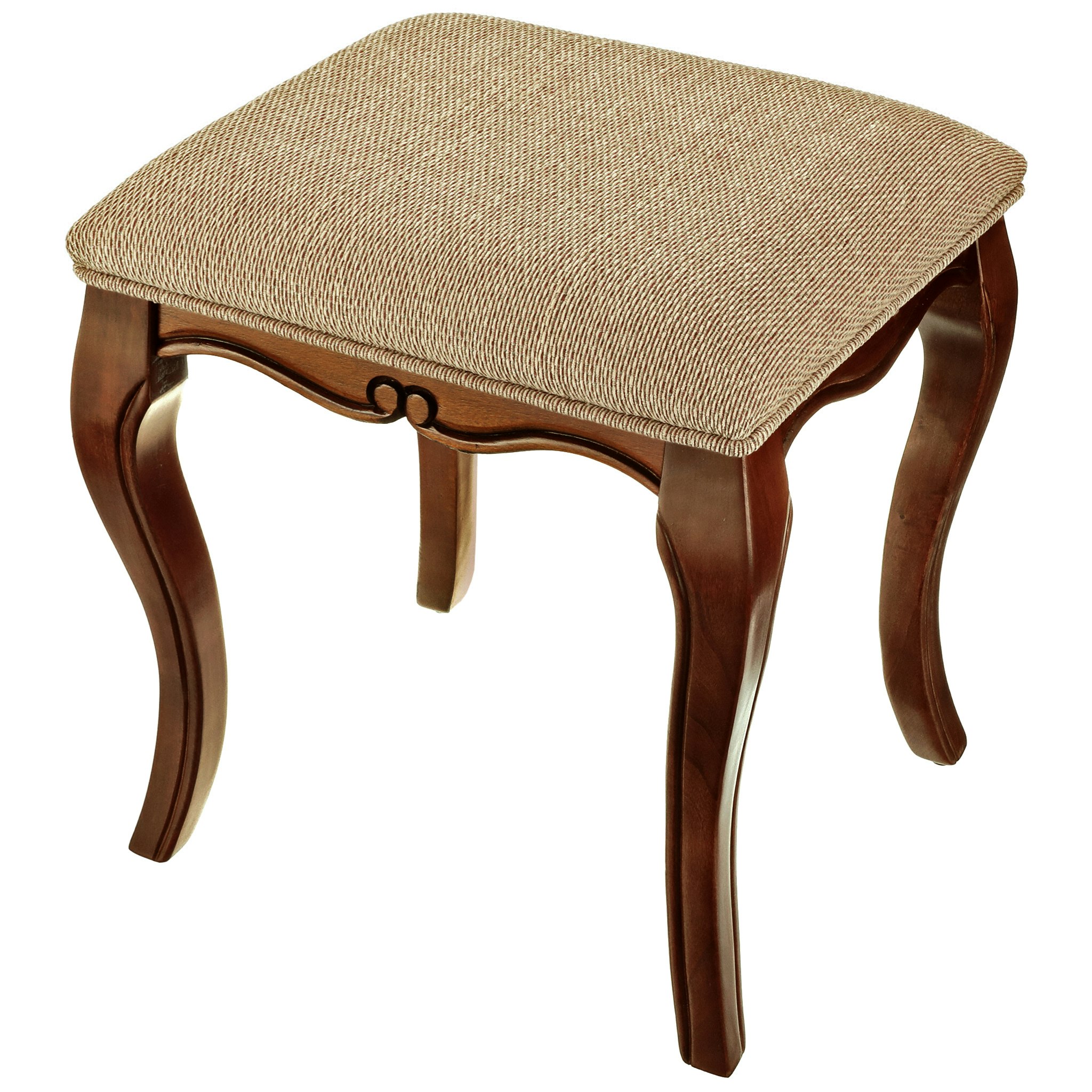 Toscano - Lady Guinevere Vanity Stool in Fabric/Hardwood