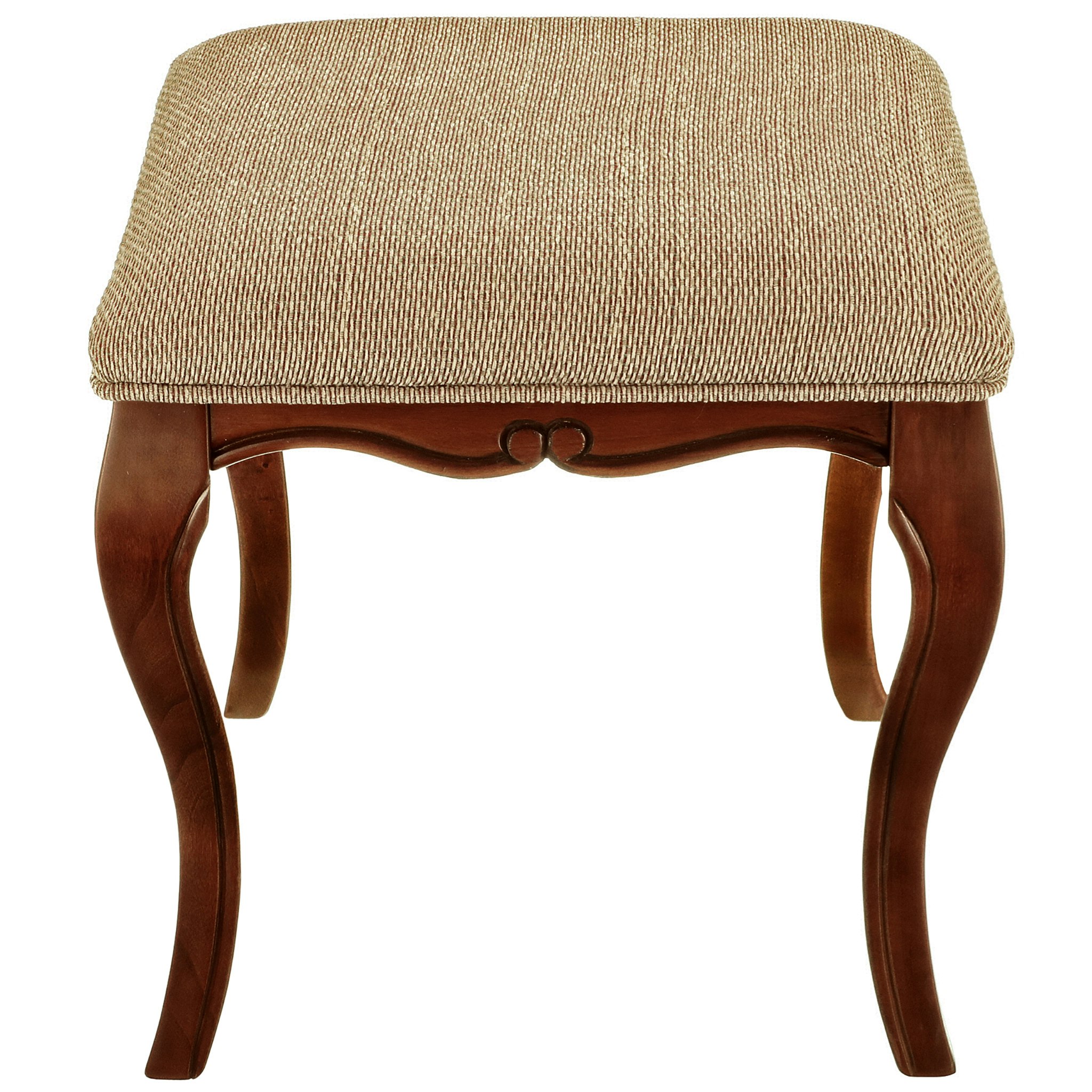 Toscano - Lady Guinevere Vanity Stool in Fabric/Hardwood