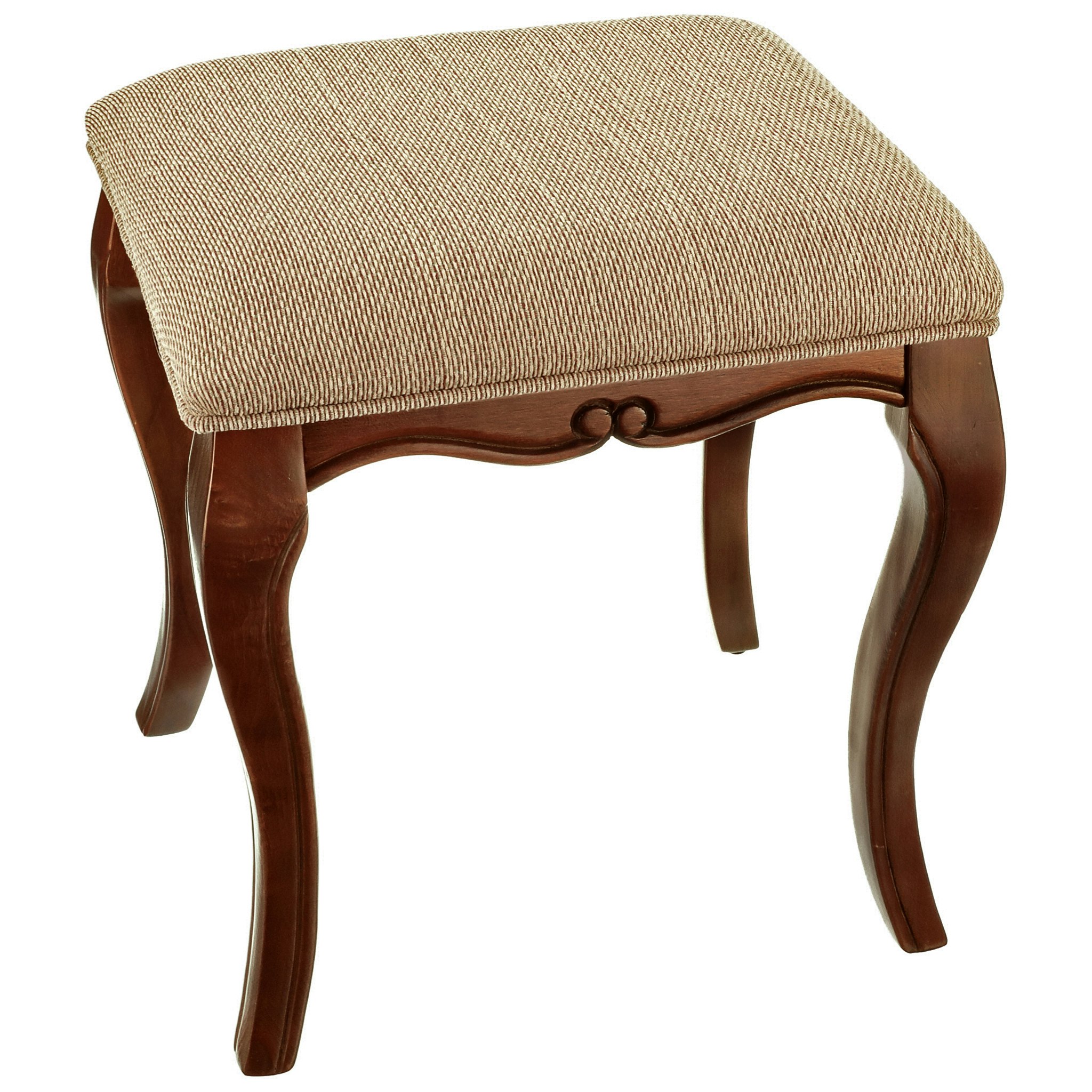 Toscano - Lady Guinevere Vanity Stool in Fabric/Hardwood