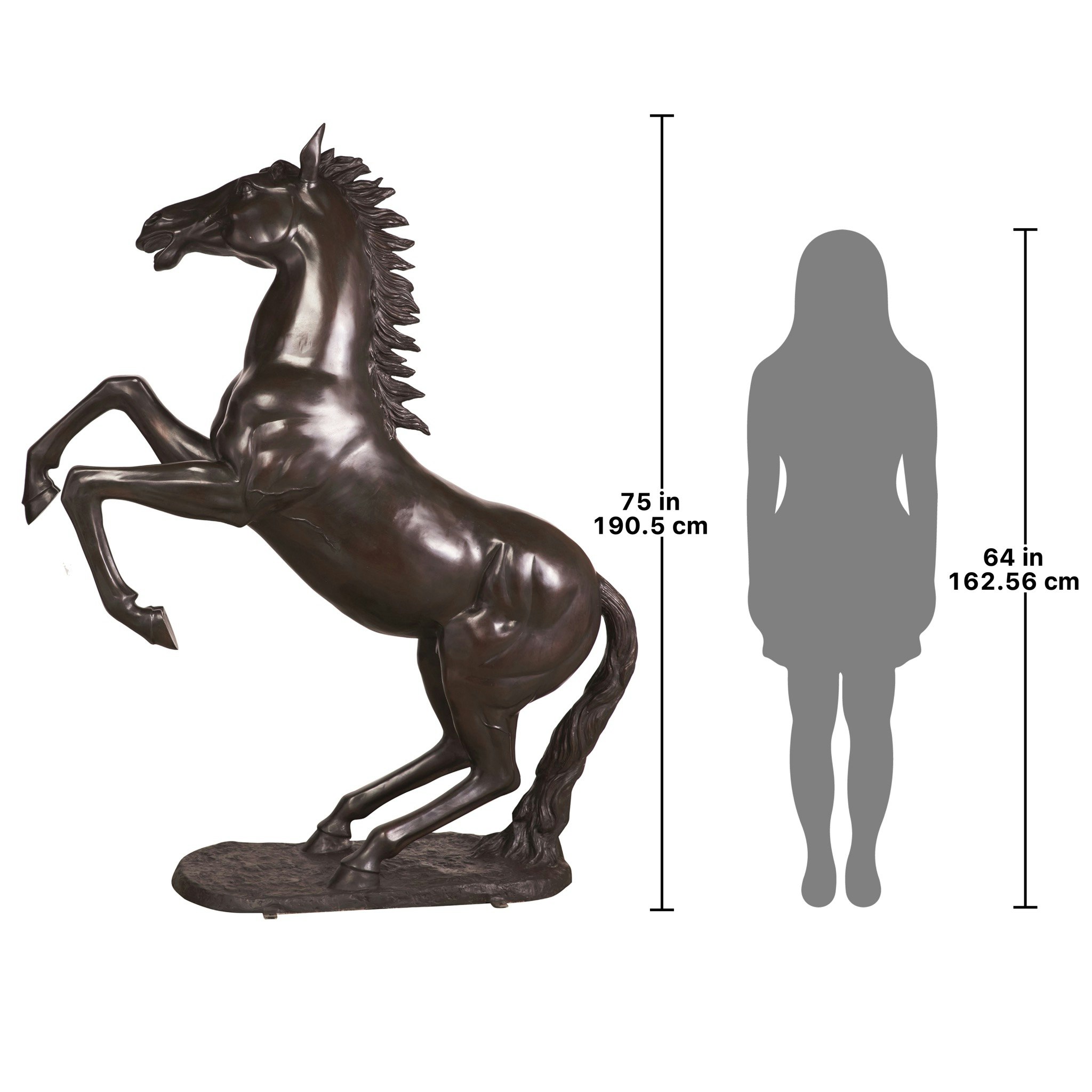 Toscano - Unbridled Spirit Rearing Horse Garden Statue