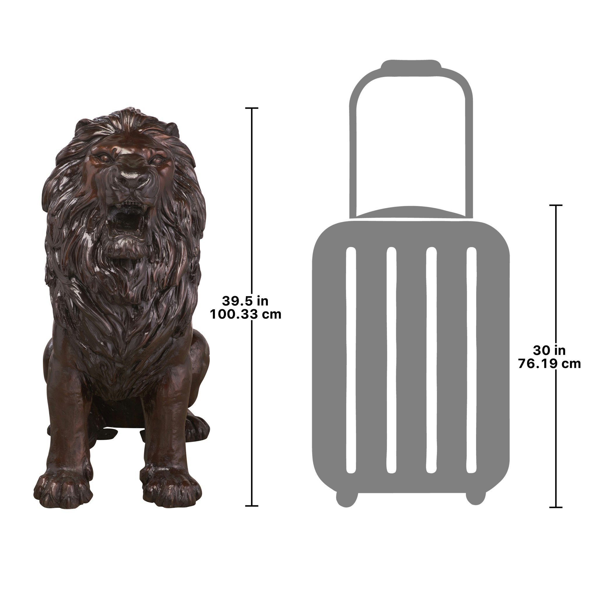 Toscano Sentinel Lion Left Facing Garden Statue