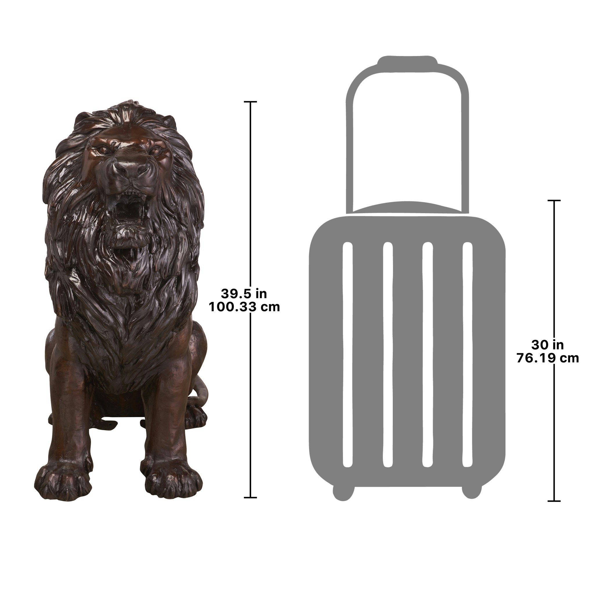 Toscano Sentinel Lion Right Facing Garden Statue