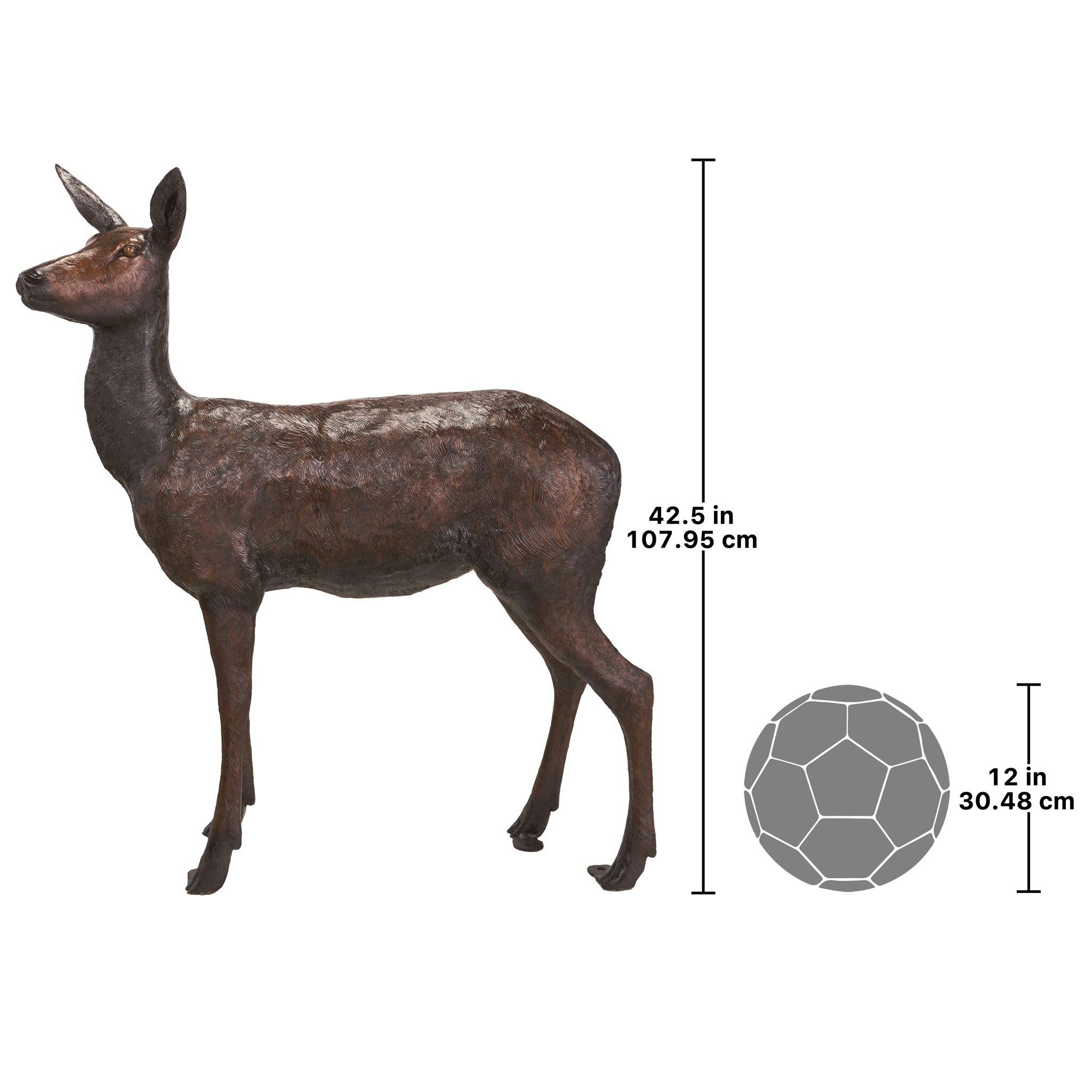 Toscano - Standing Doe Deer Garden Statue