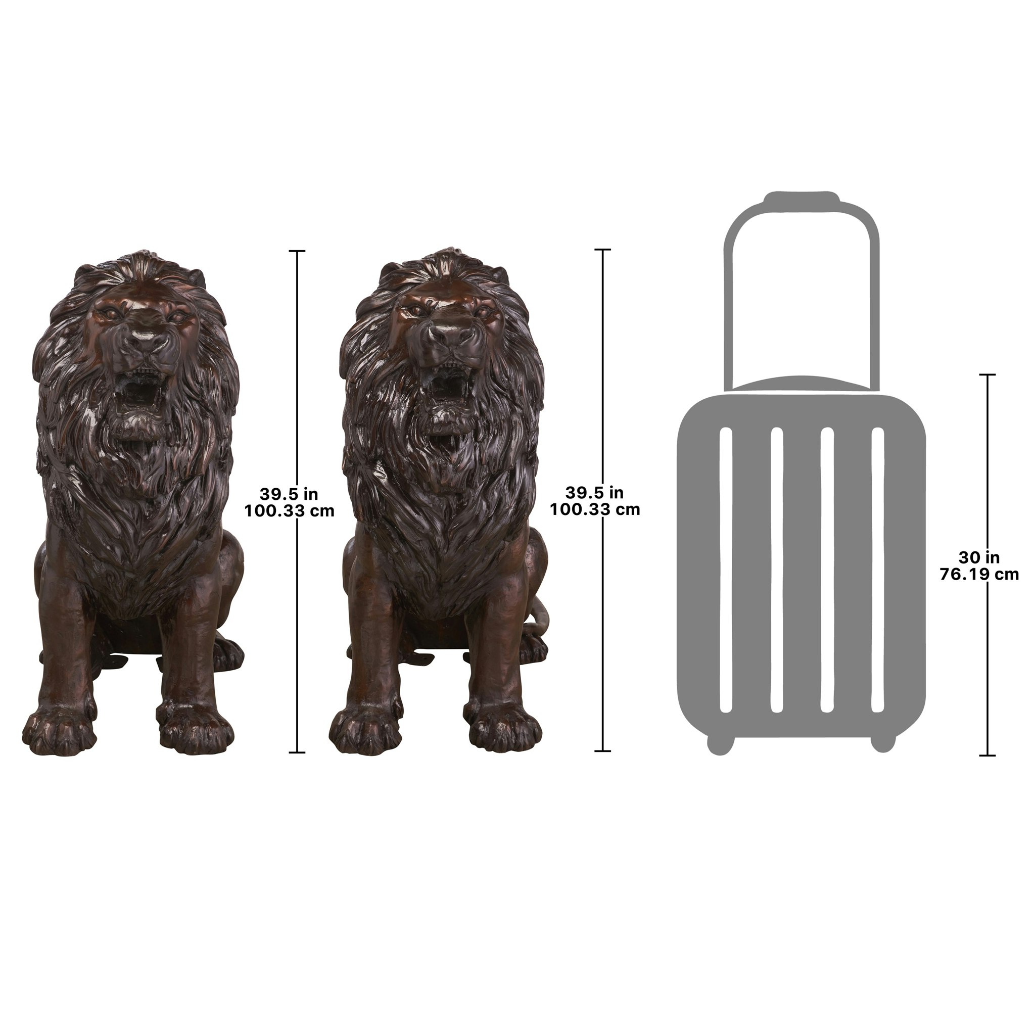 Toscano - Set of 2 Sentinel Lion Garden Statue