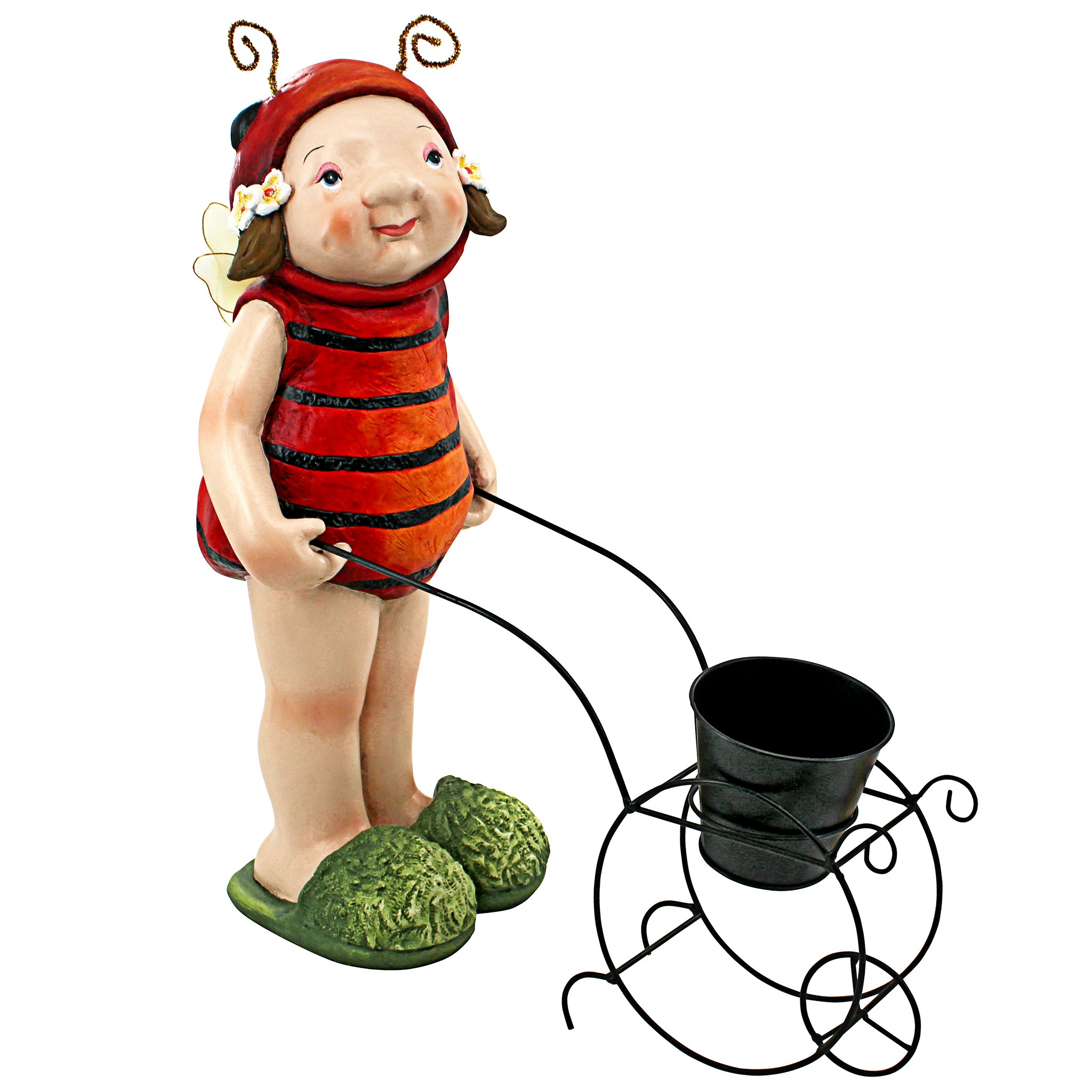 Toscano - Polly the Lady Bug Fairy Garden Helper Statue