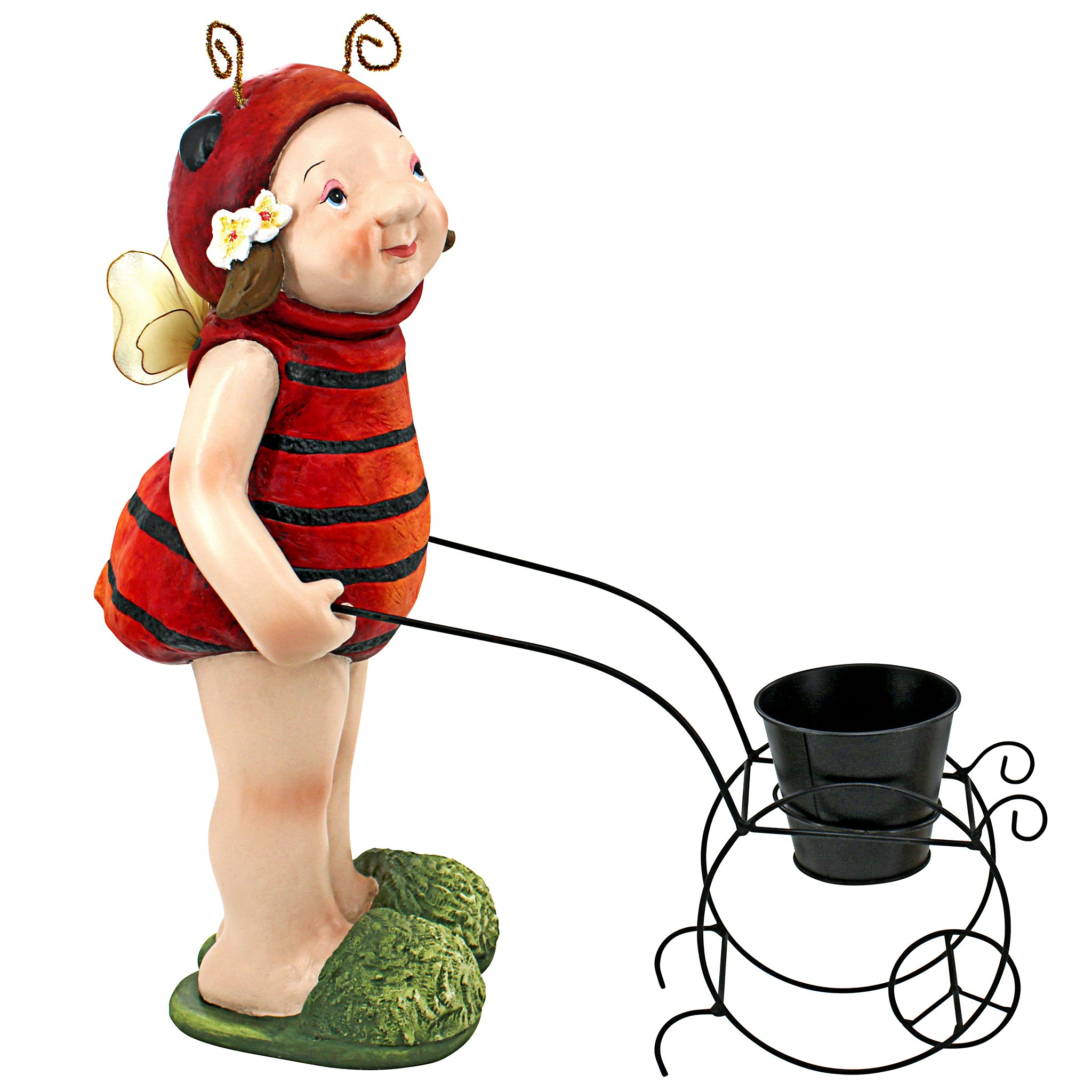 Toscano - Polly the Lady Bug Fairy Garden Helper Statue