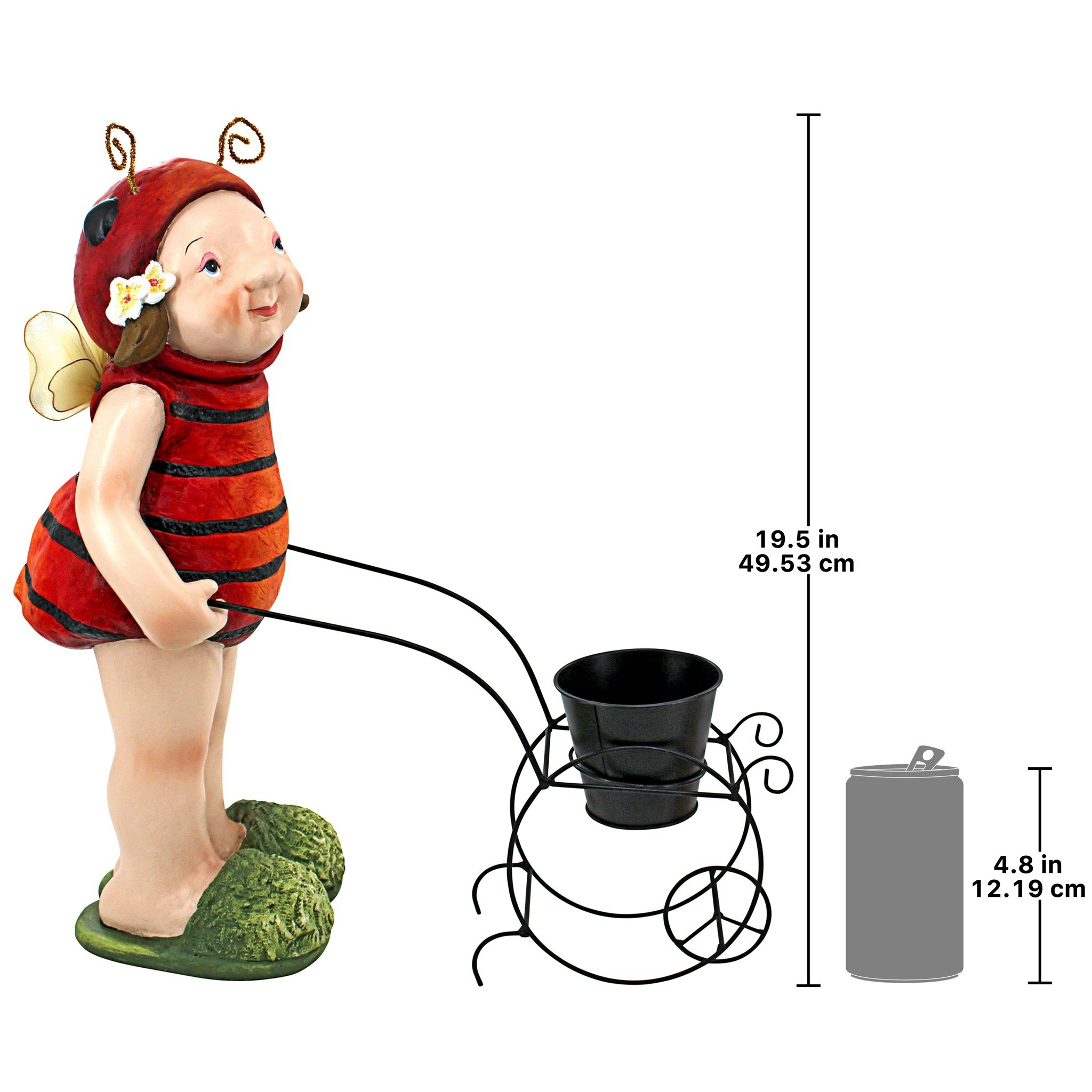 Toscano - Polly the Lady Bug Fairy Garden Helper Statue