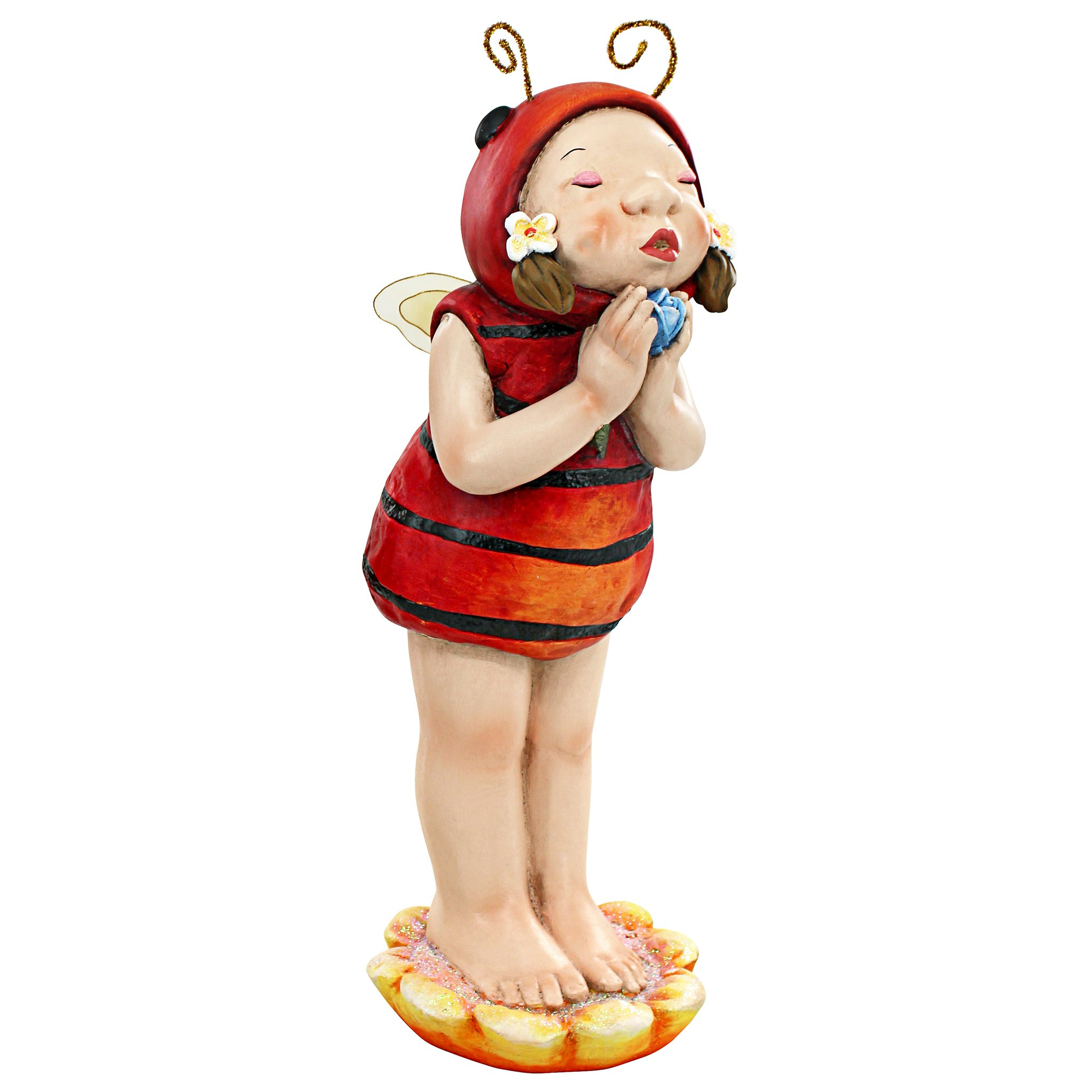 Toscano - Sarah the Lady Bug Fairy Garden Helper Statue