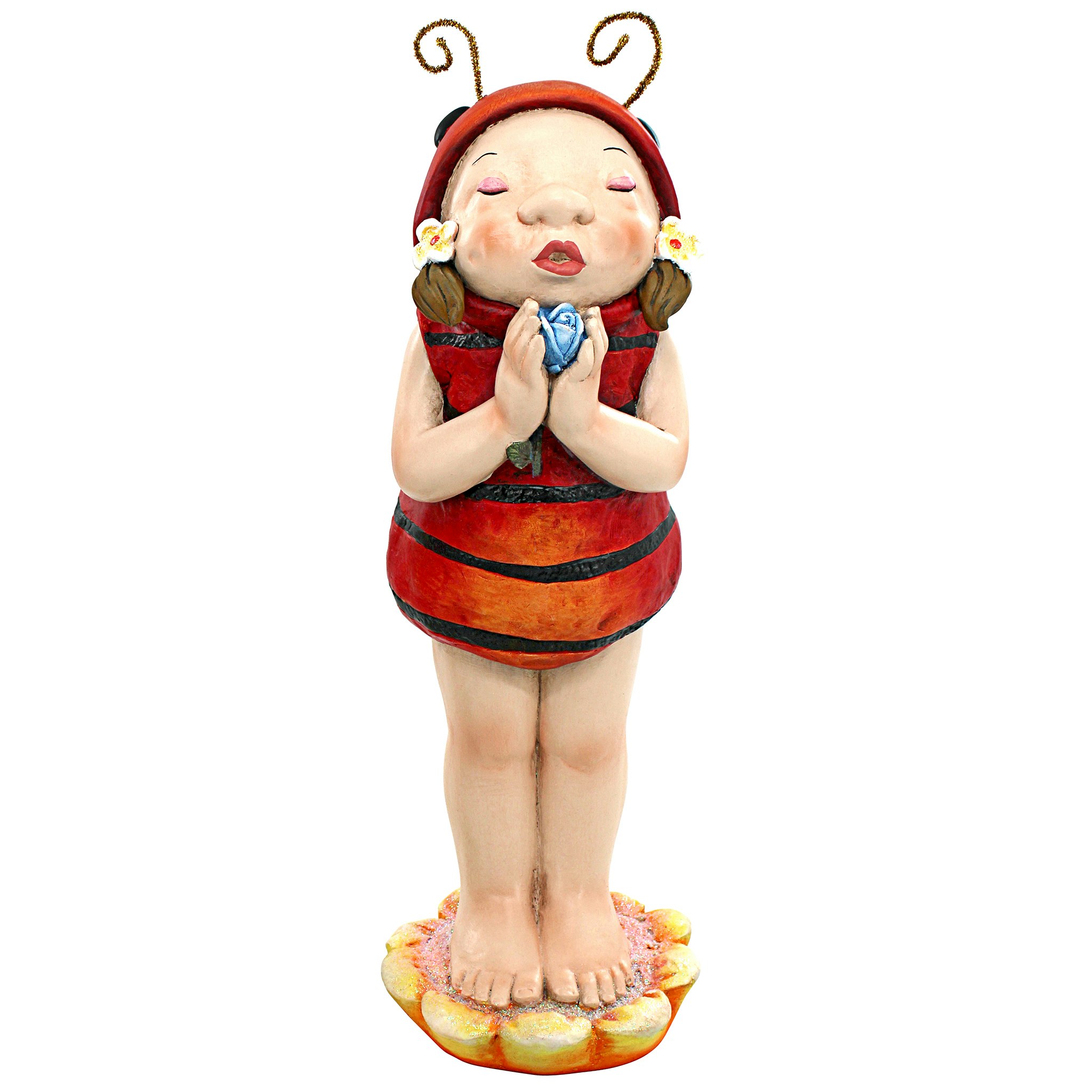 Toscano - Sarah the Lady Bug Fairy Garden Helper Statue