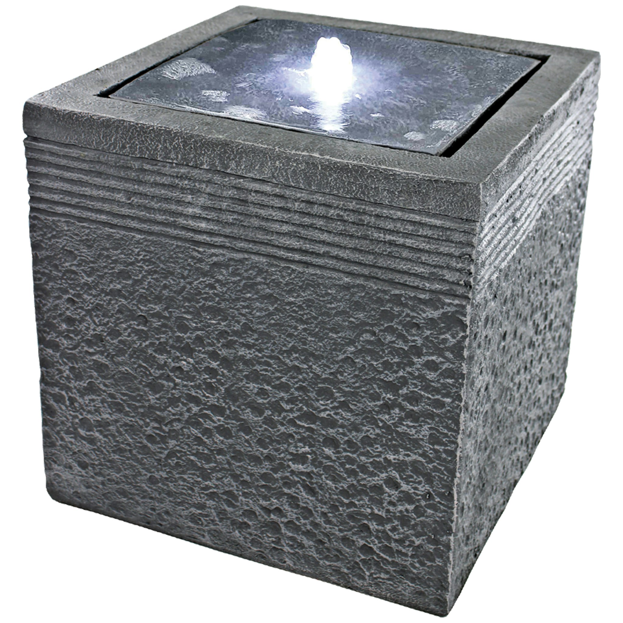 Toscano - Modern Cube Bubbling Garden Fountain