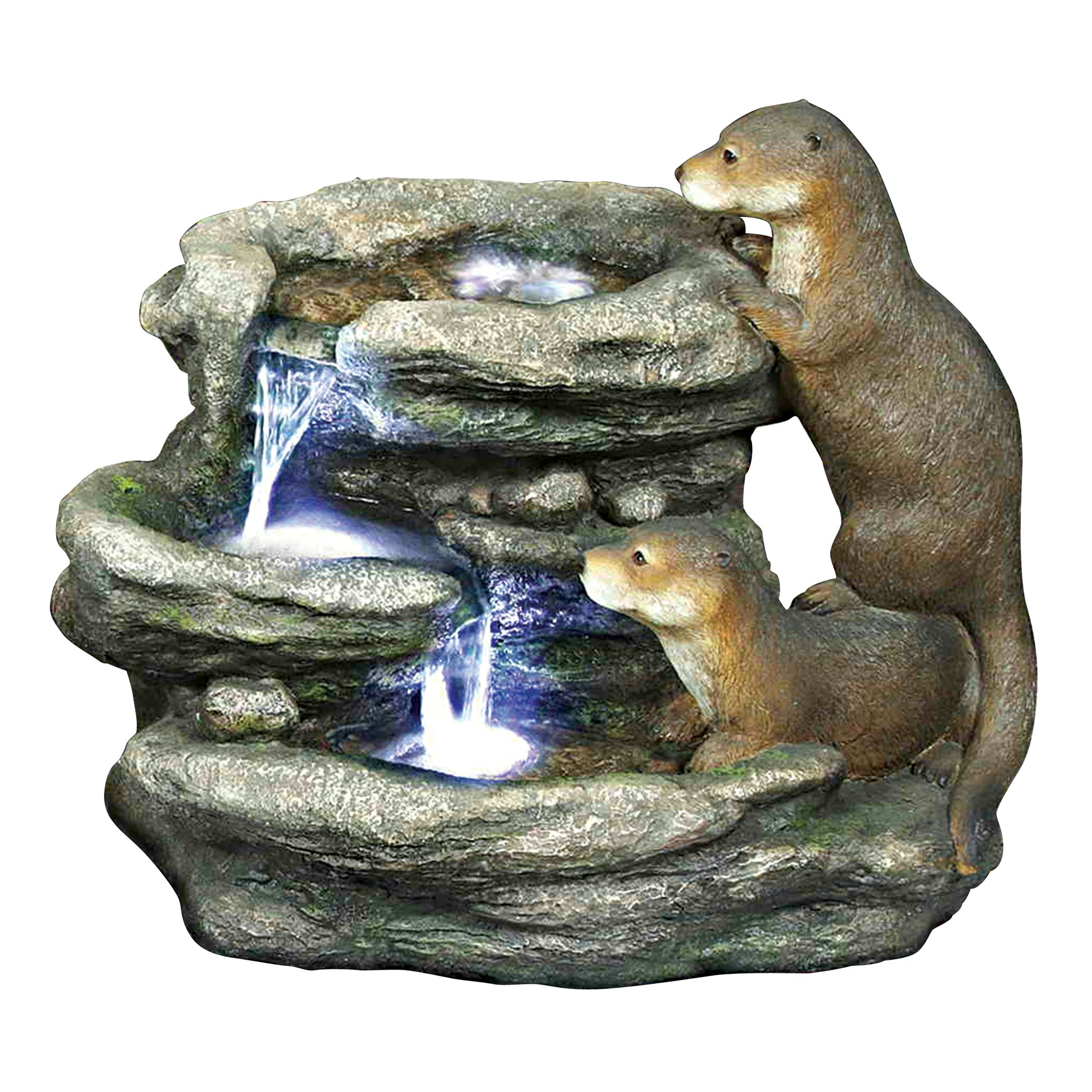 Toscano - Bright Waters Otters Garden Fountain Sculpture