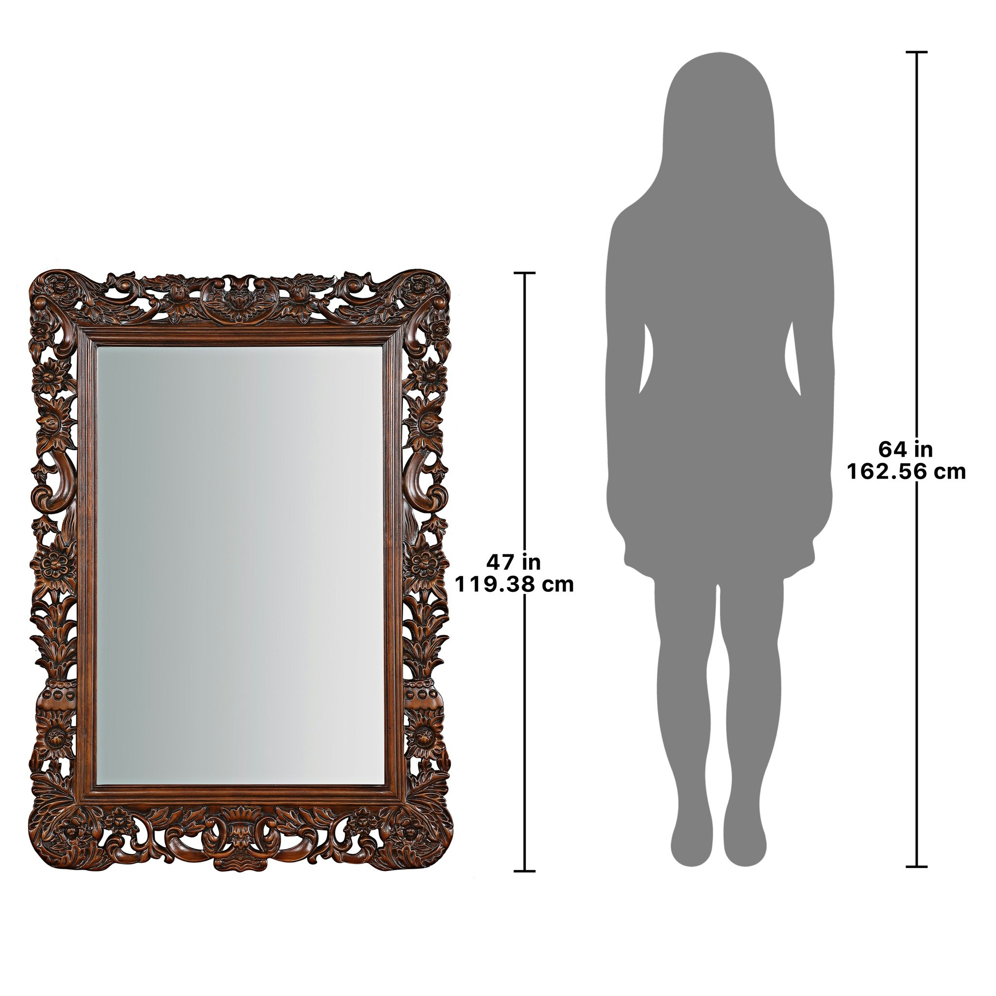 Toscano - The Royal Baroque Mirror in Cherry, Hardwood