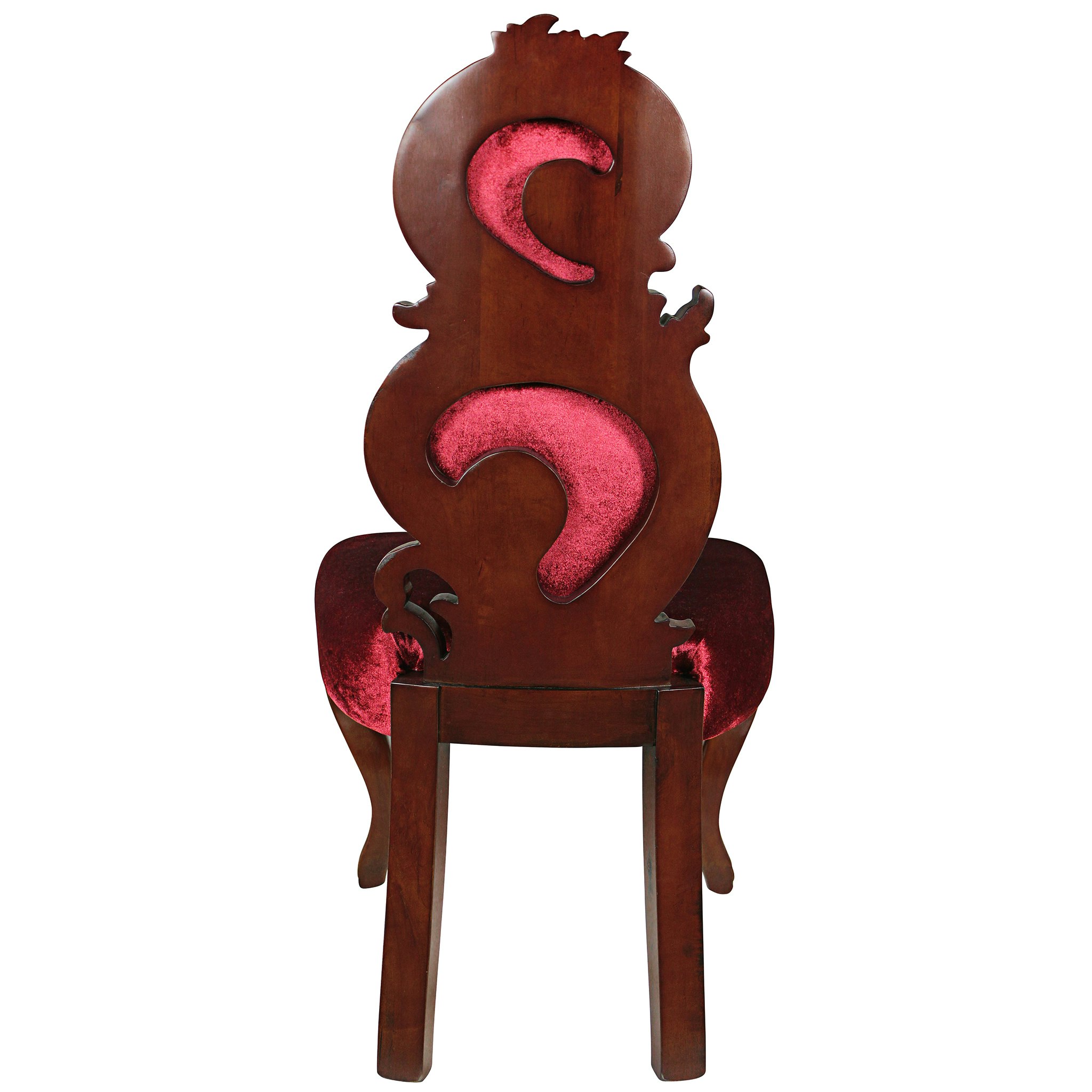 Toscano - Graceful Curve Renaissance Accent Chair in Red, Velvet/Wood