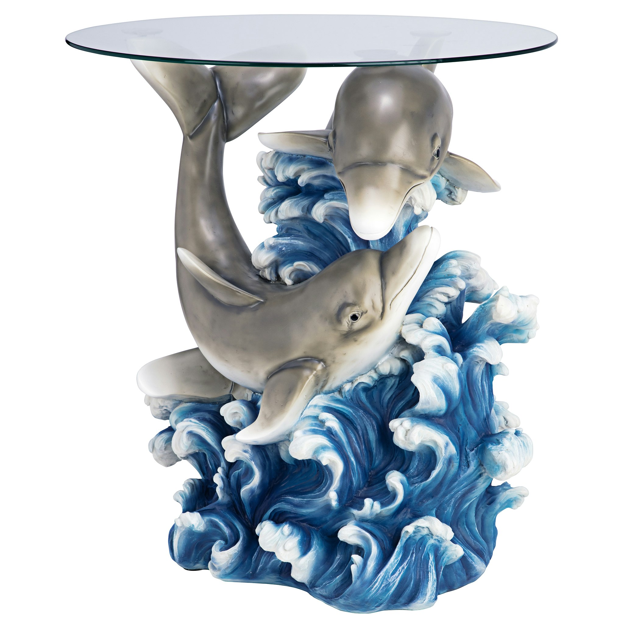 Toscano - Dolphin Cove Sculptural Table in Designer Resin