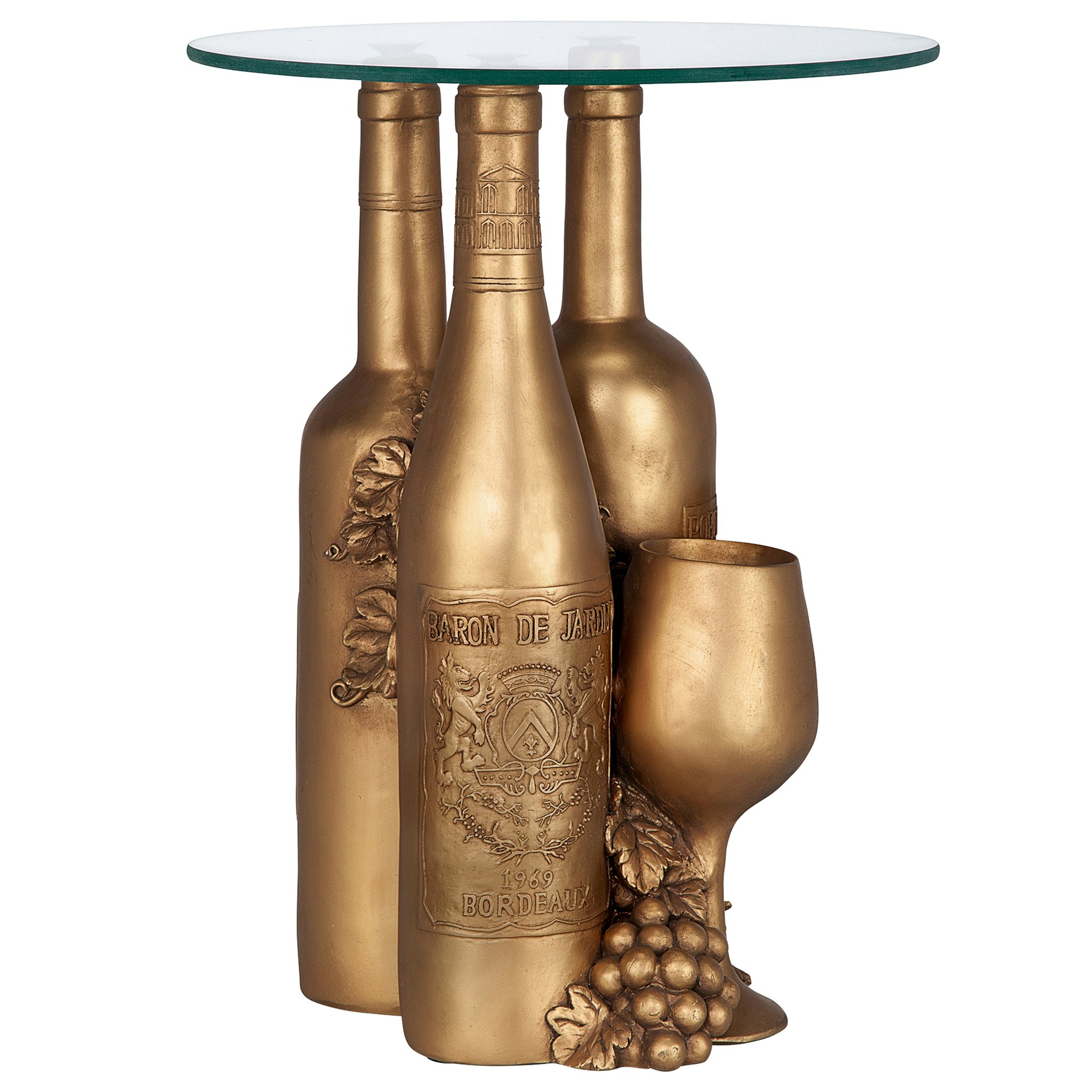 Toscano - Wine and Dine Sculptural Glass-Topped Table in Designer Resin