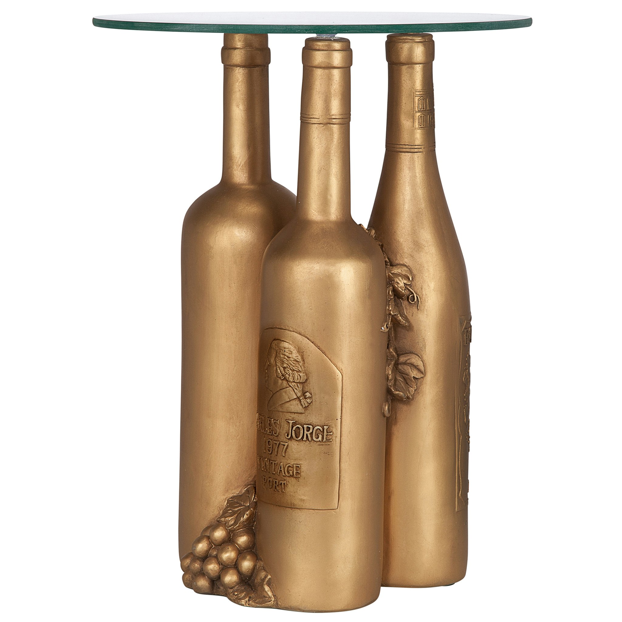 Toscano - Wine and Dine Sculptural Glass-Topped Table in Designer Resin