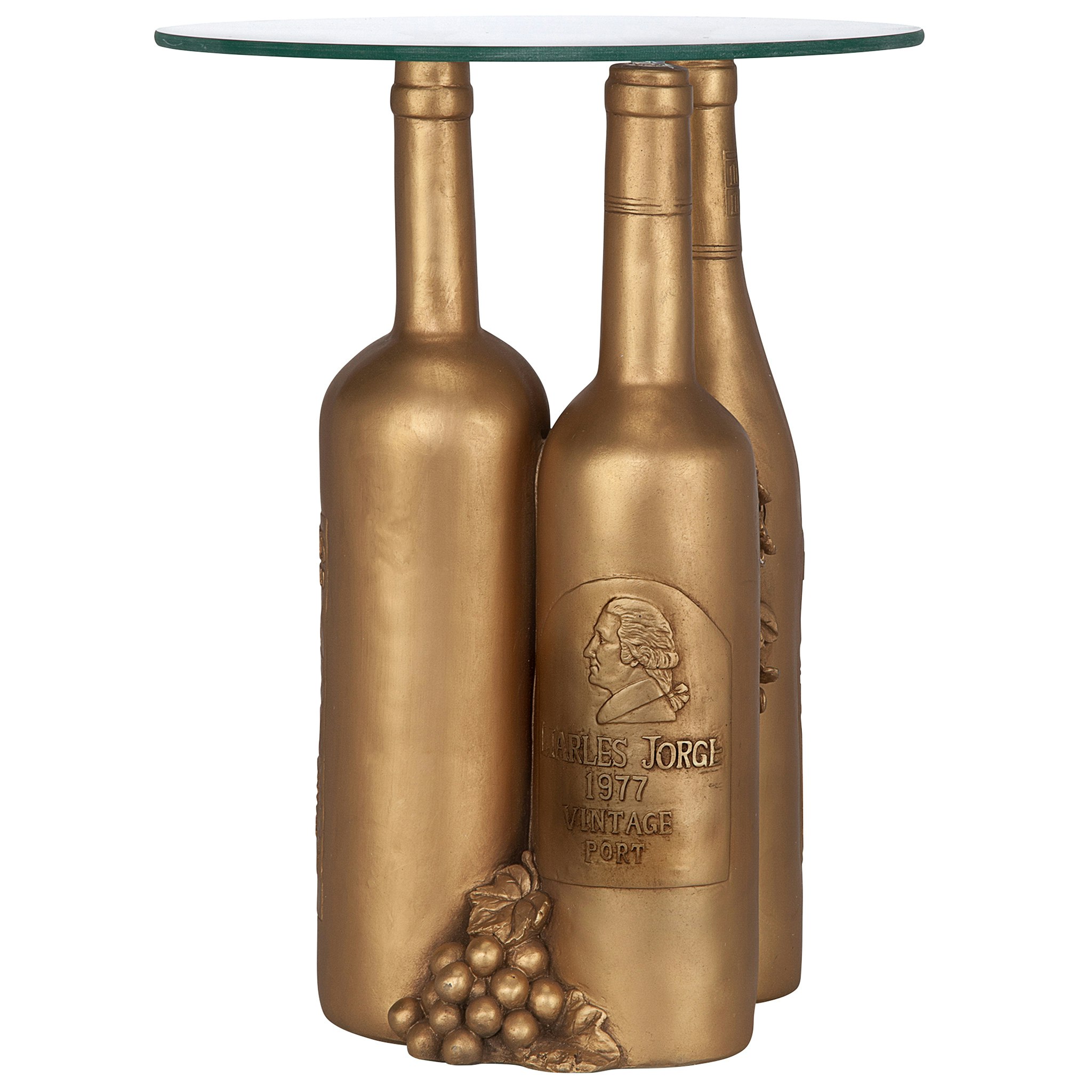 Toscano - Wine and Dine Sculptural Glass-Topped Table in Designer Resin