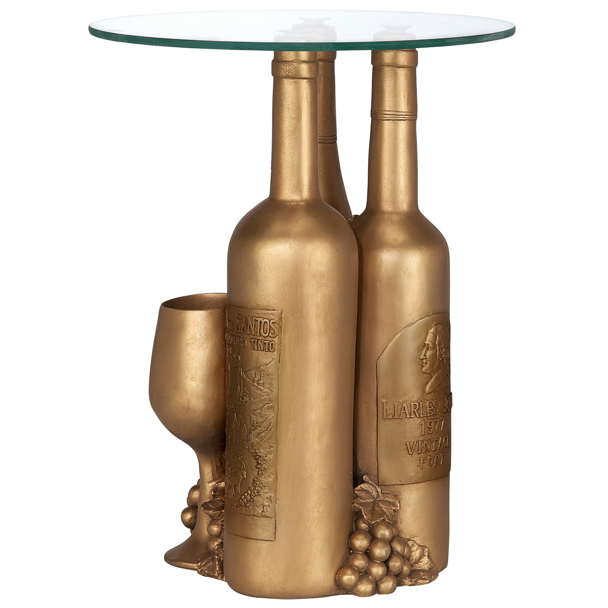 Toscano - Wine and Dine Sculptural Glass-Topped Table in Designer Resin