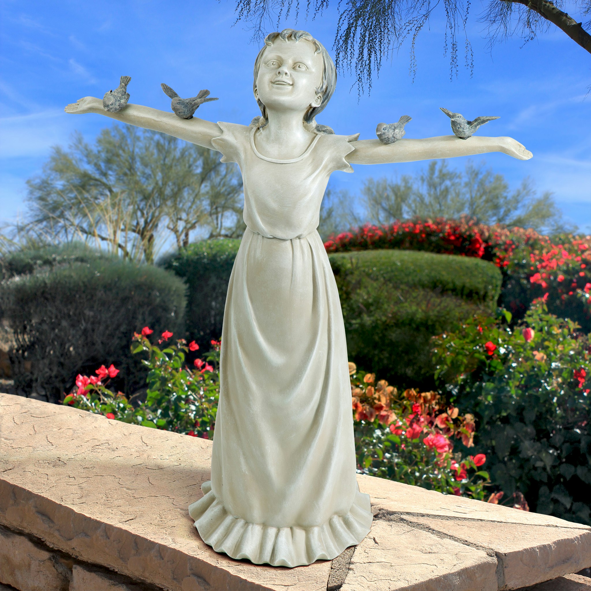 Toscano - Basking in God Glory Little Girl Statue