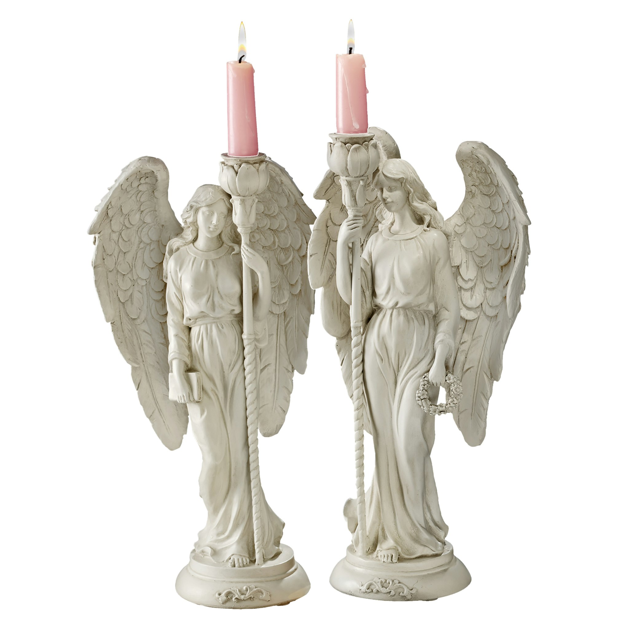 Toscano - Set of 2 Angels of Virtue Sculptural Candleholder