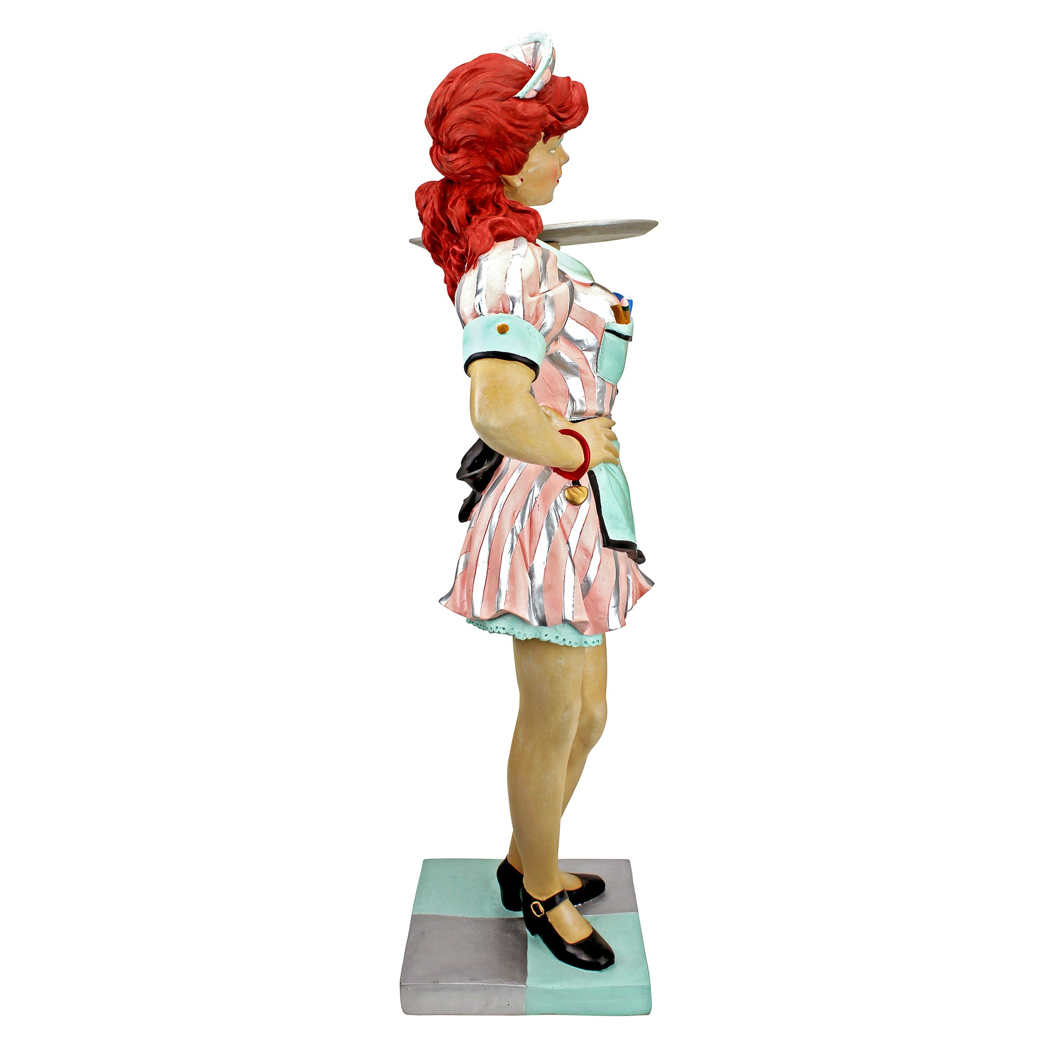 Toscano - Retro Rosie Diner Dame Waitress Sculptural Pedestal Table in Designer Resin