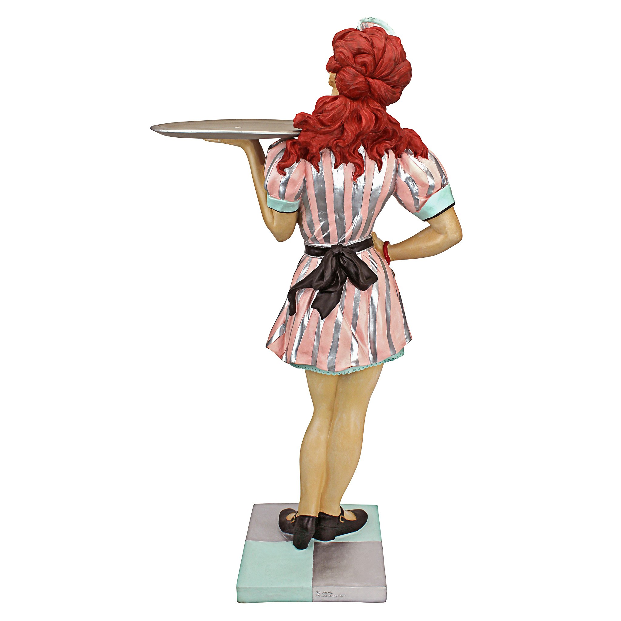 Toscano - Retro Rosie Diner Dame Waitress Sculptural Pedestal Table in Designer Resin