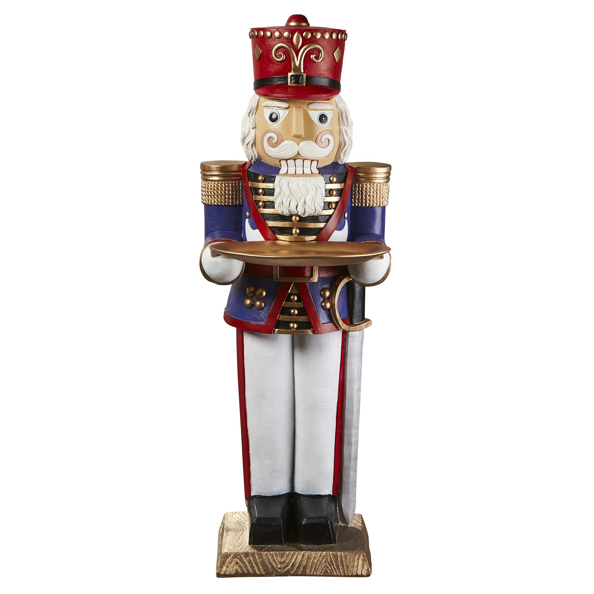 Toscano - Nutcracker Soldier Holiday Butler Sculptural Pedestal Table in Designer Resin