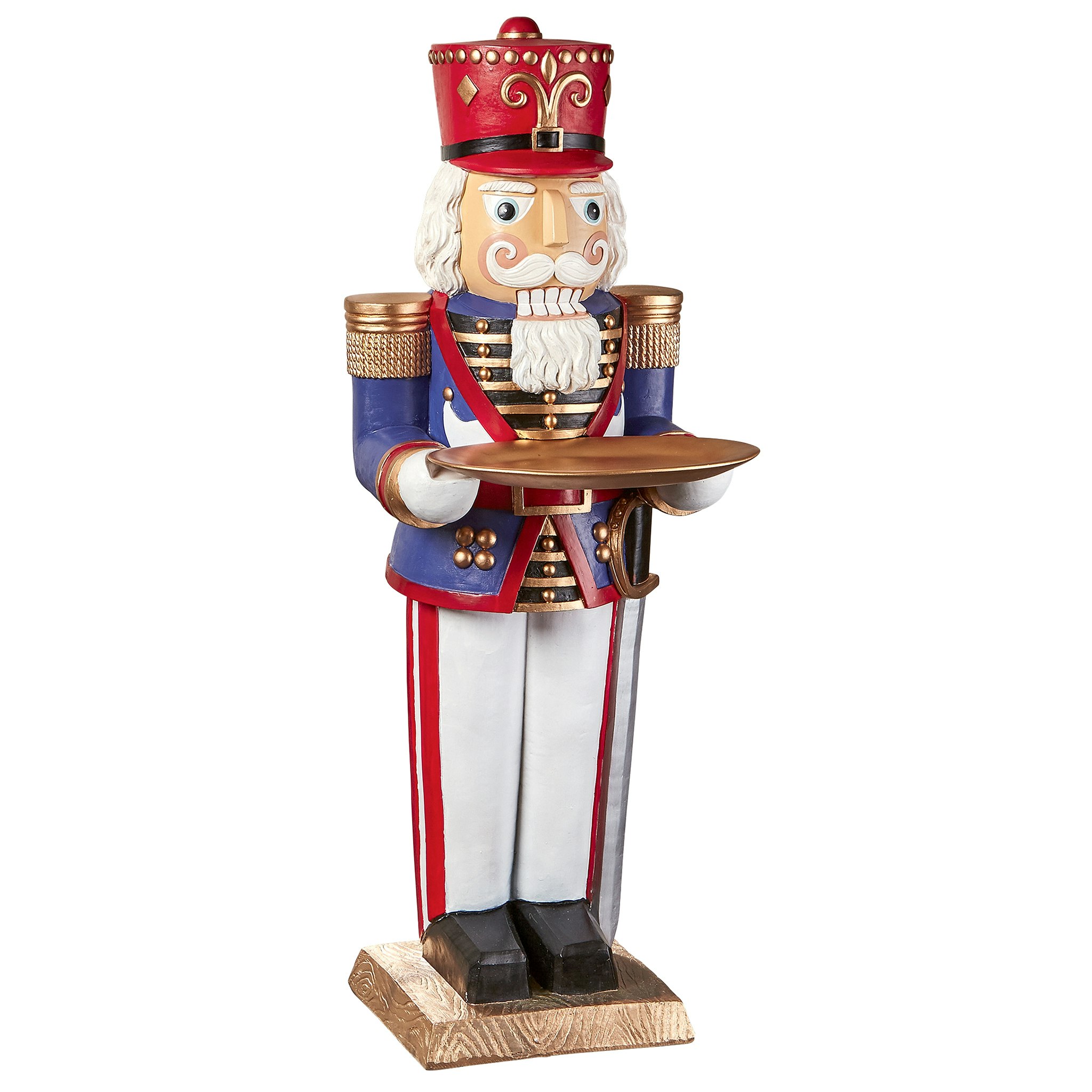 Toscano - Nutcracker Soldier Holiday Butler Sculptural Pedestal Table in Designer Resin