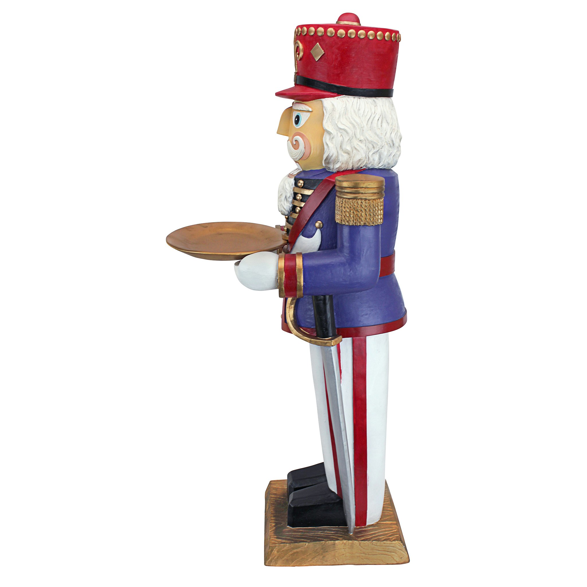 Toscano - Nutcracker Soldier Holiday Butler Sculptural Pedestal Table in Designer Resin