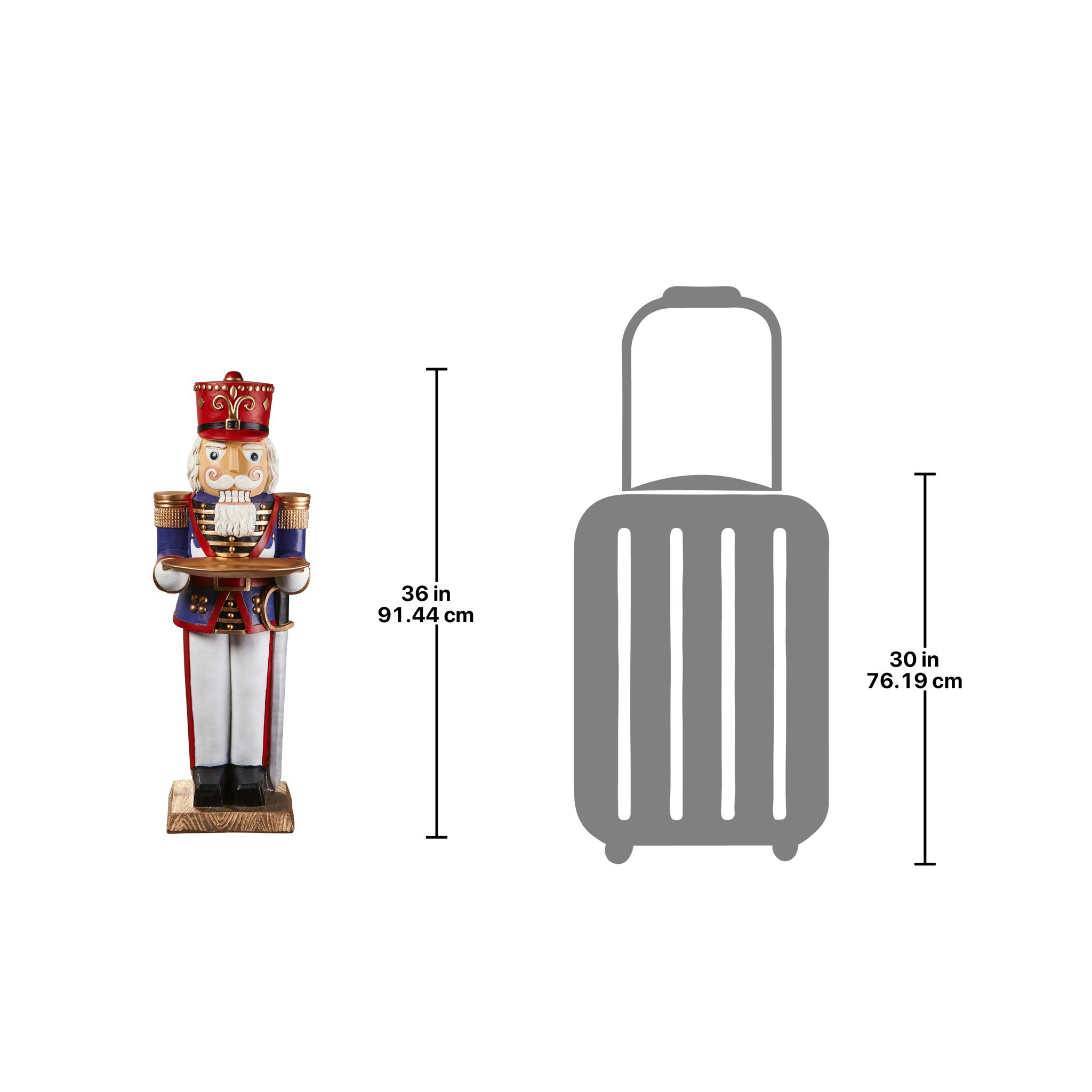 Toscano - Nutcracker Soldier Holiday Butler Sculptural Pedestal Table in Designer Resin